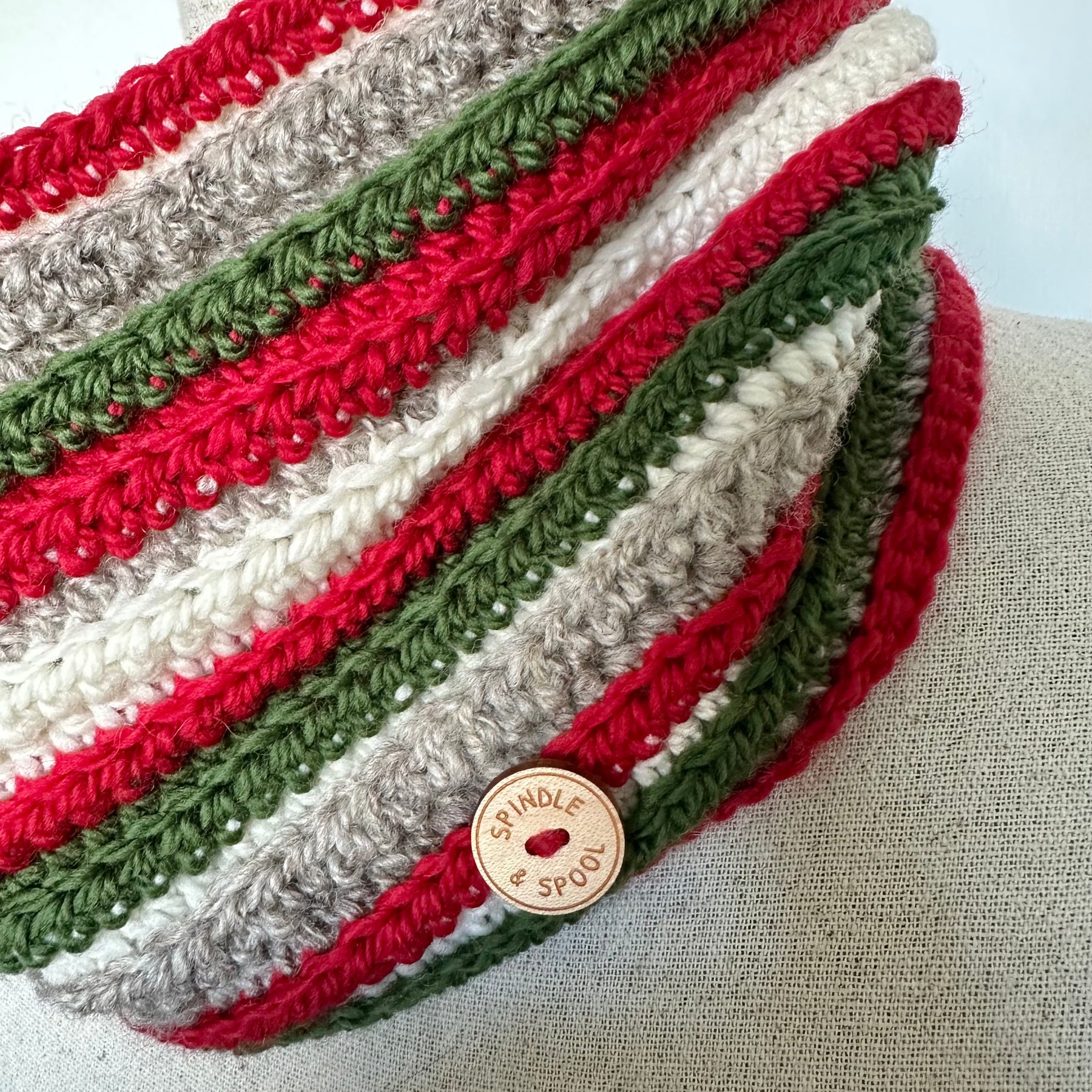 Christmas in July Collection - Cowl, Headband & Brooch