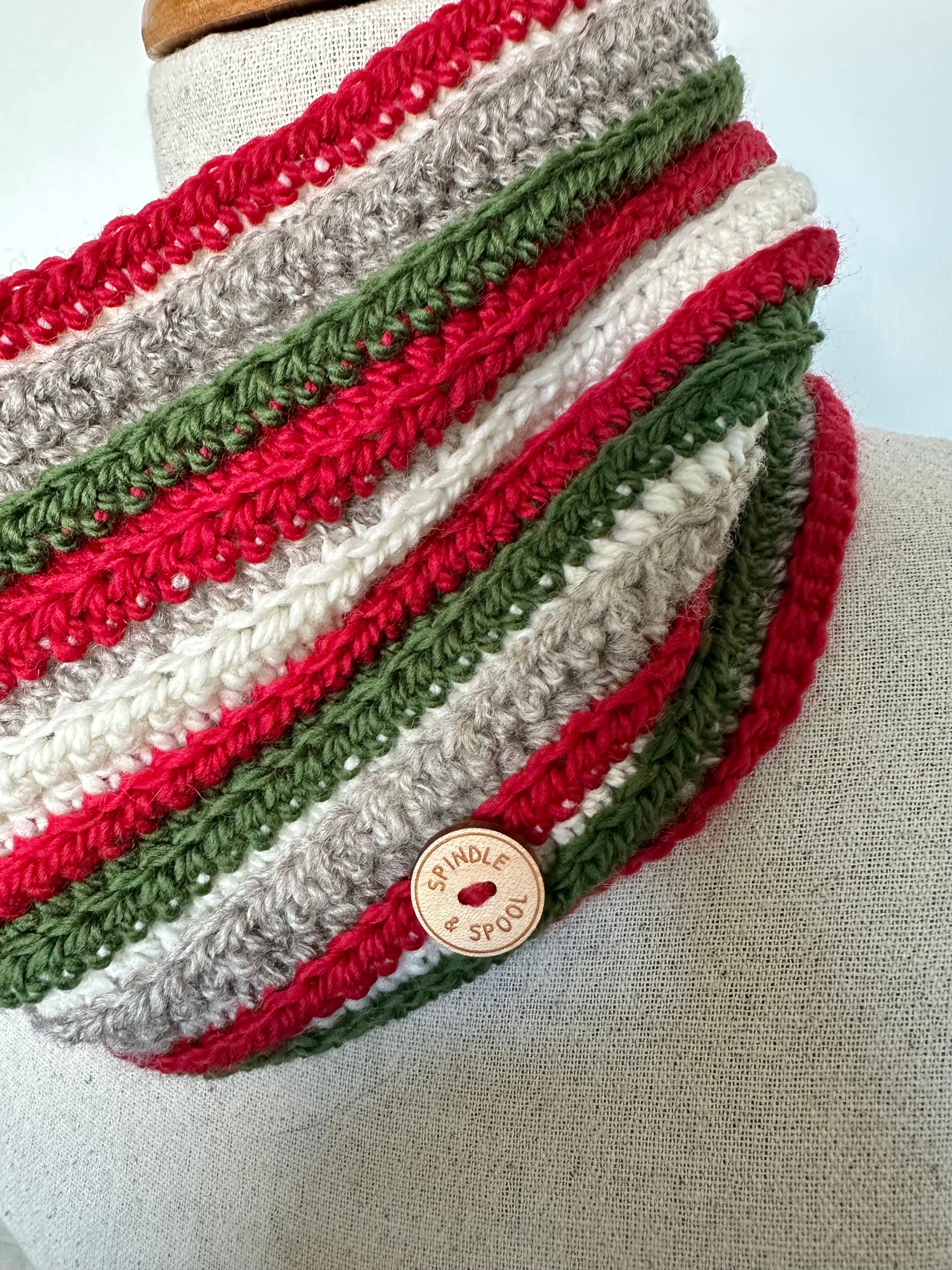 Christmas in July Collection - Cowl, Headband & Brooch