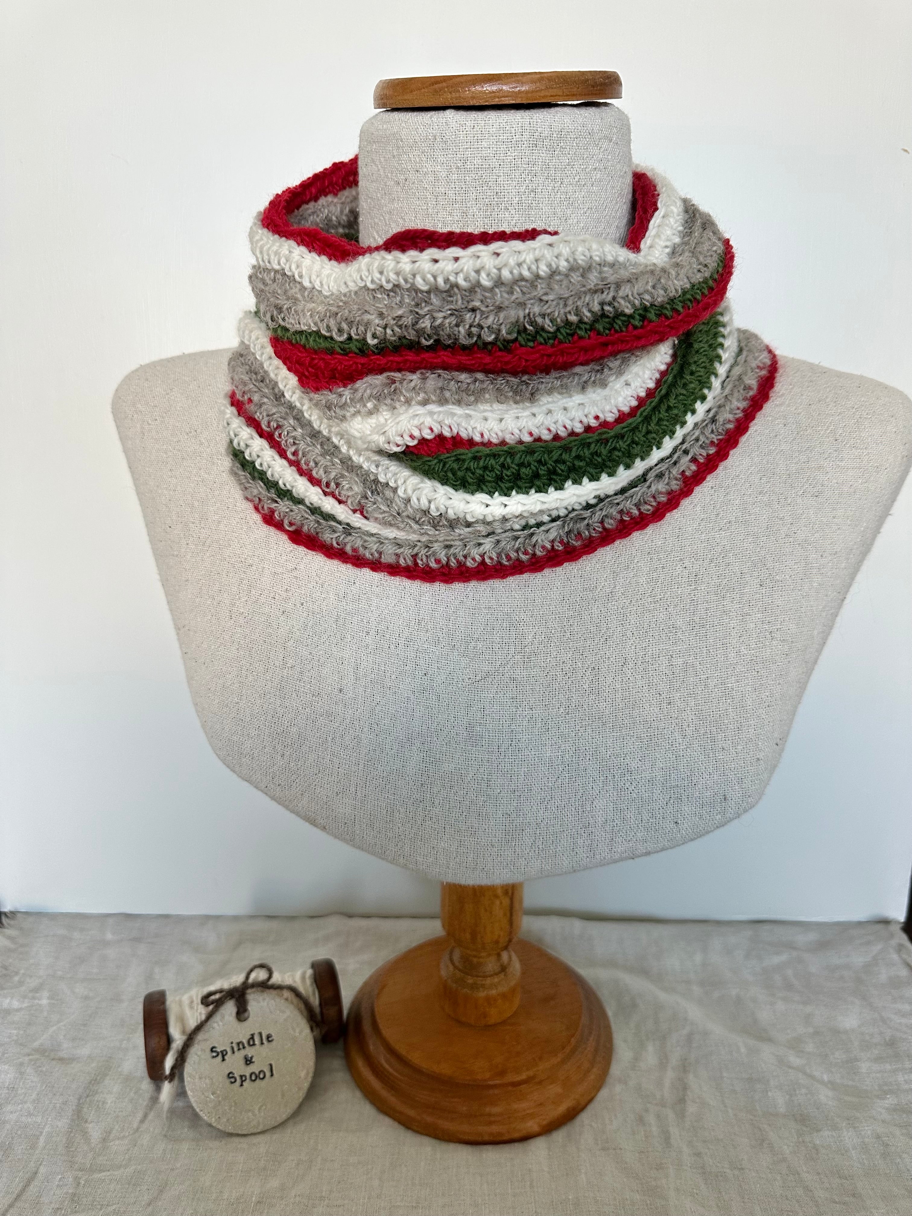 Christmas in July Collection - Cowl, Headband & Brooch
