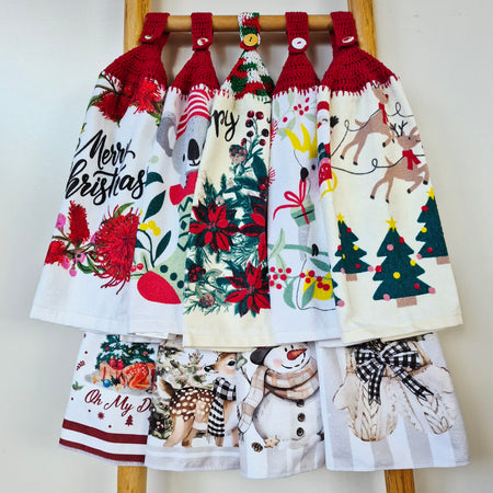 Kitchen Hand Towel | Christmas | Hanging | SINGLE LAYER - 9 Styles
