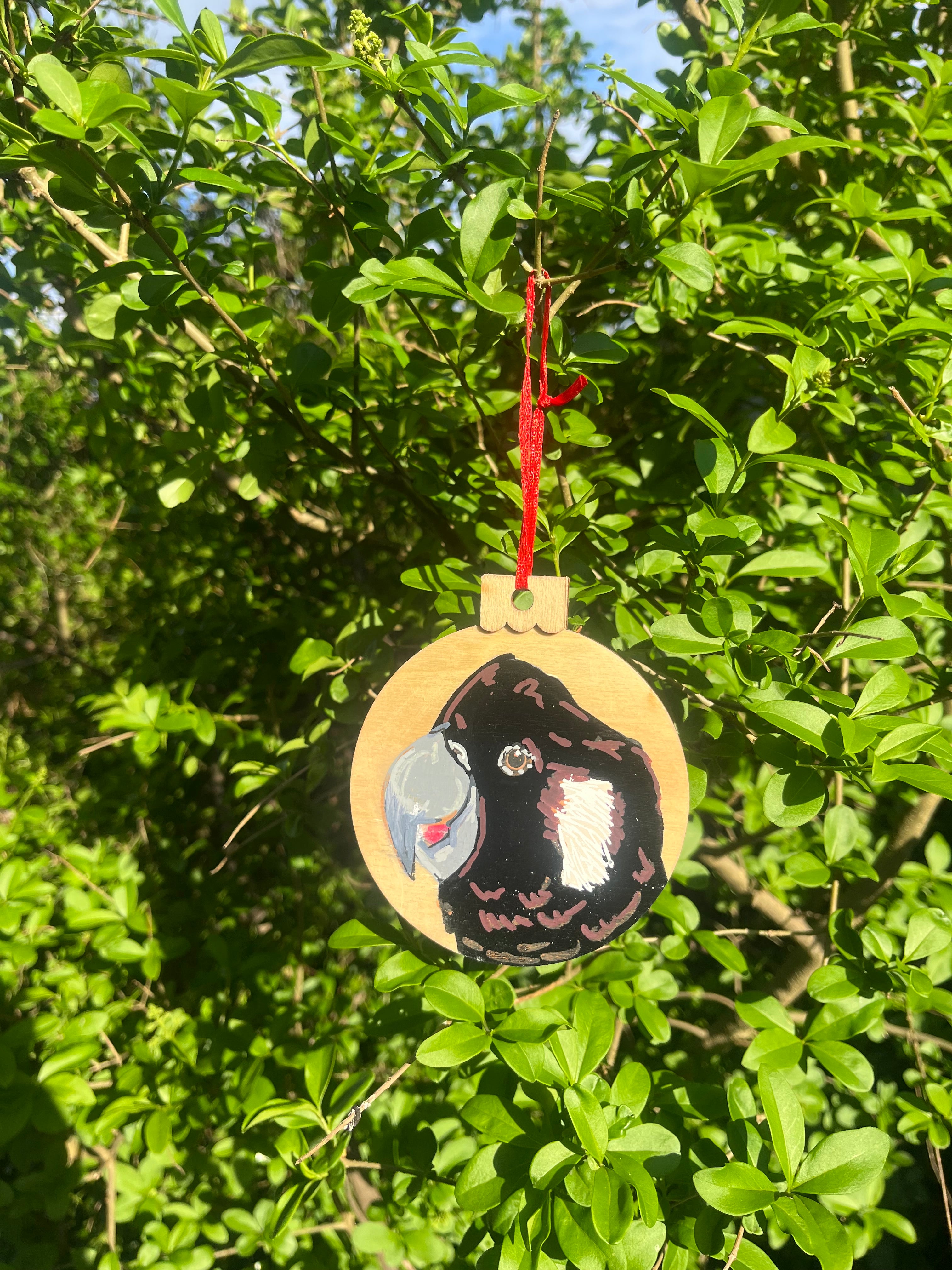 Carnaby's Black Cockatoo Bauble | Hand-painted | Christmas Decoration | Australian Native Birds