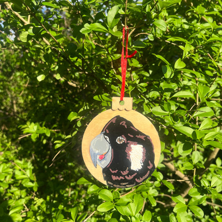 Carnaby's Black Cockatoo Bauble | Hand-painted | Christmas Decoration | Australian Native Birds
