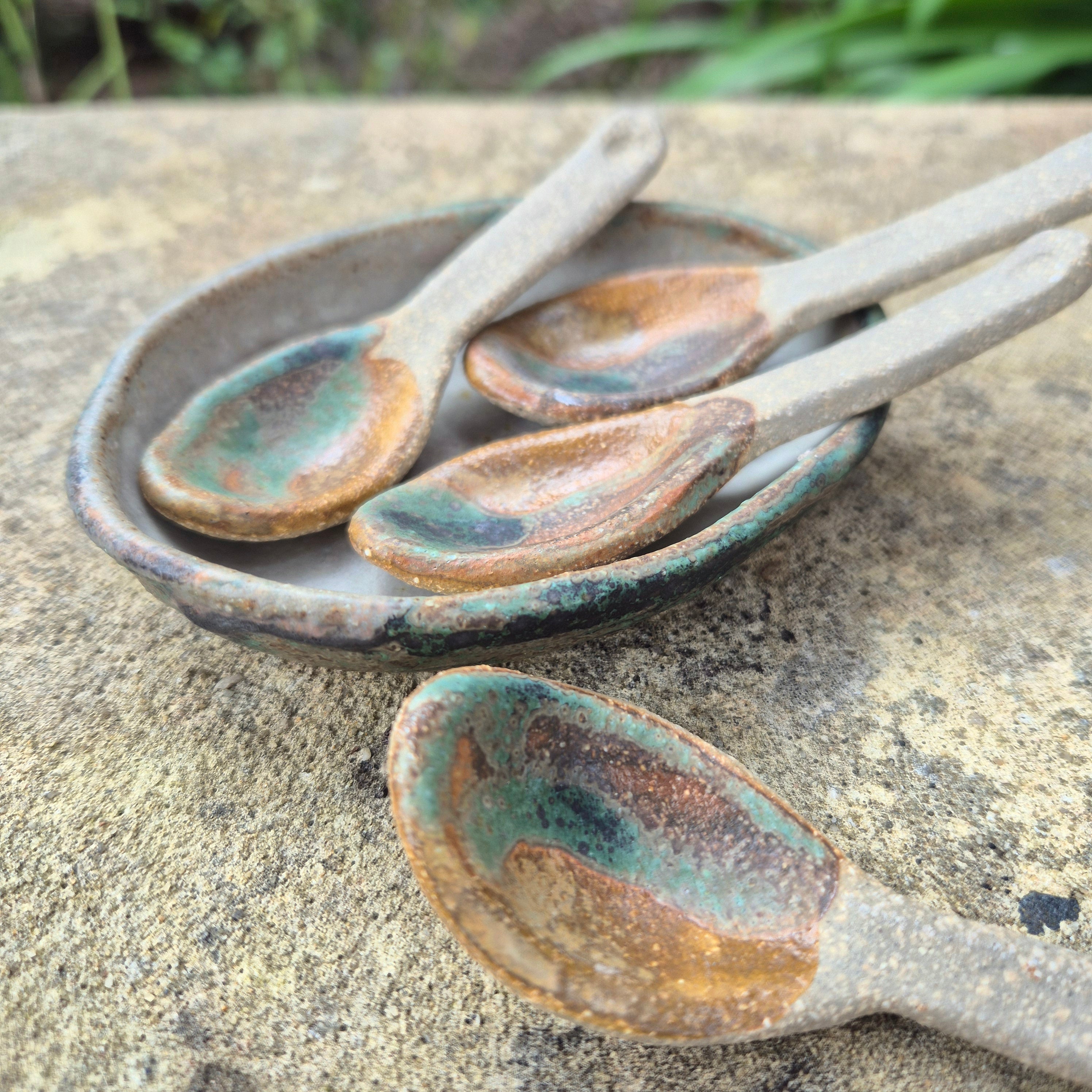 Small ceramic condiment spoon