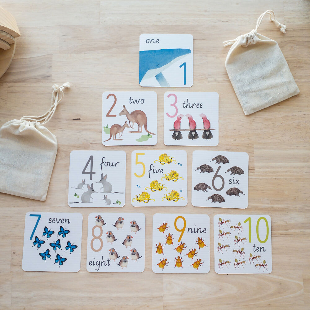 Educational-flashcards-Australian-animal-numbers@happylazuly2