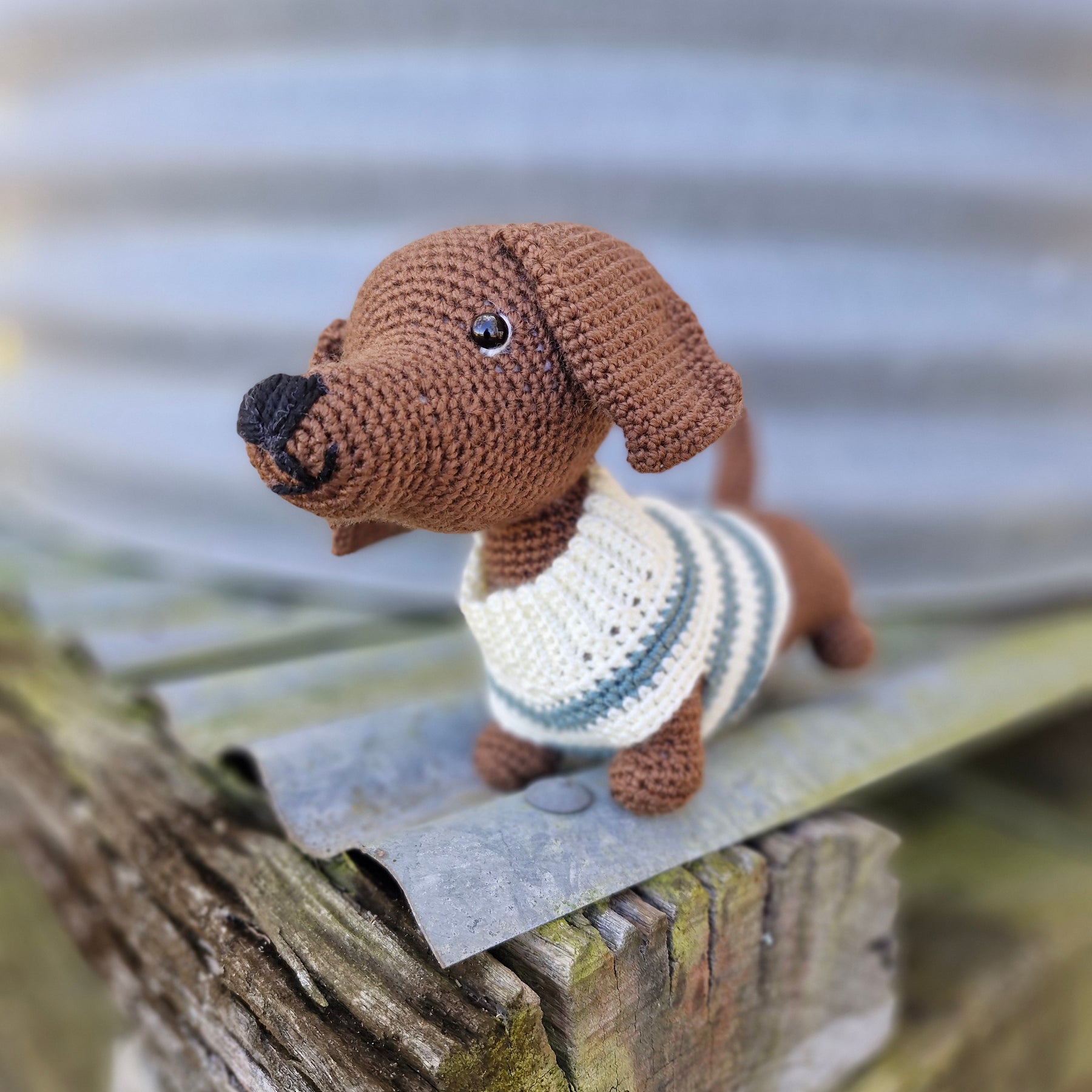 Super cute Hand crochet Dachshund Dog (Sausage Dog)