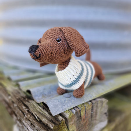 Super cute Hand crochet Dachshund Dog (Sausage Dog)