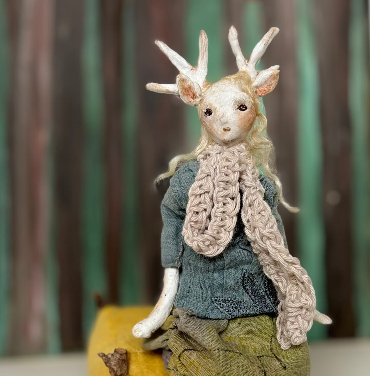 Art doll deer girl woodland creature collectable
