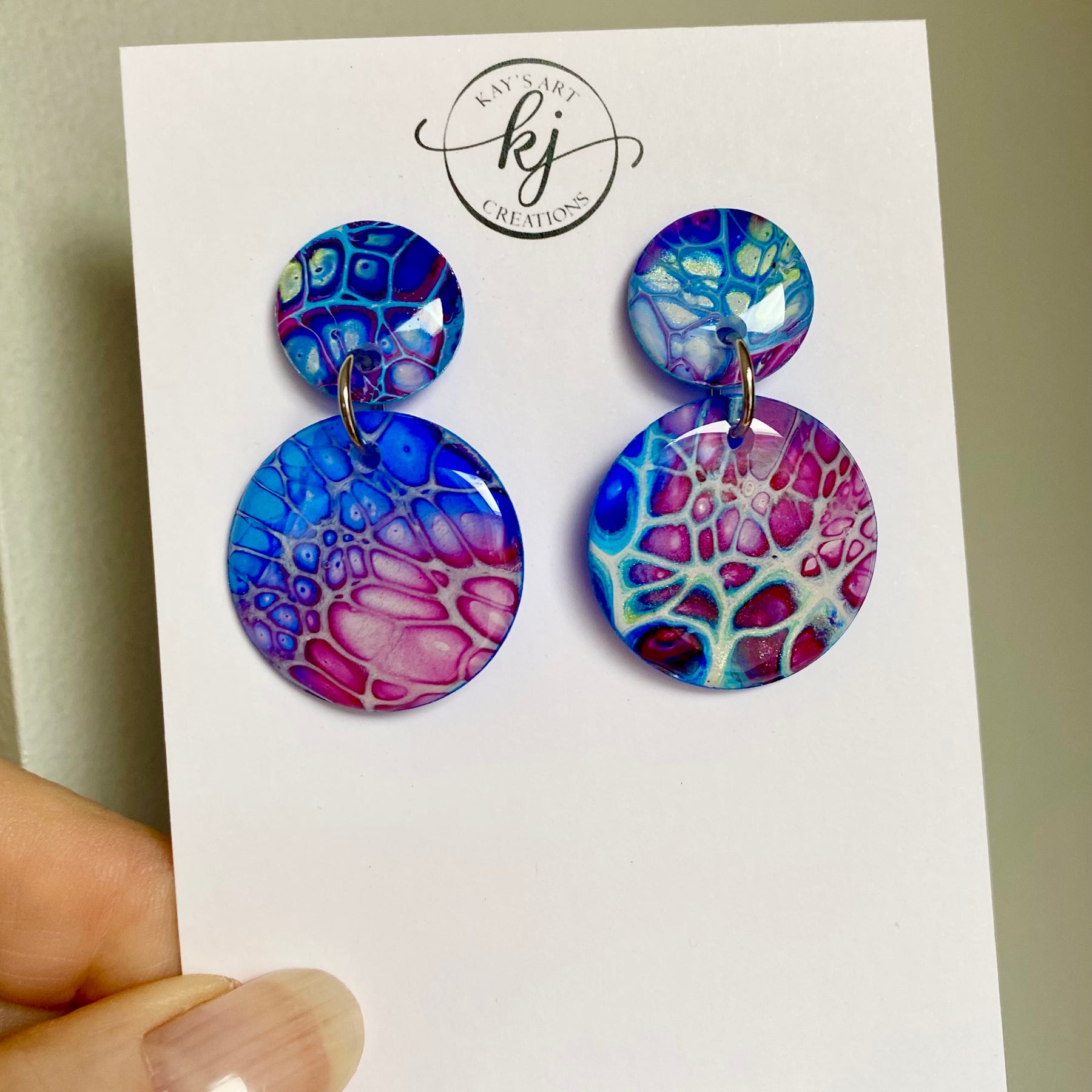 Wearable Art Stud Dangle Earrings
