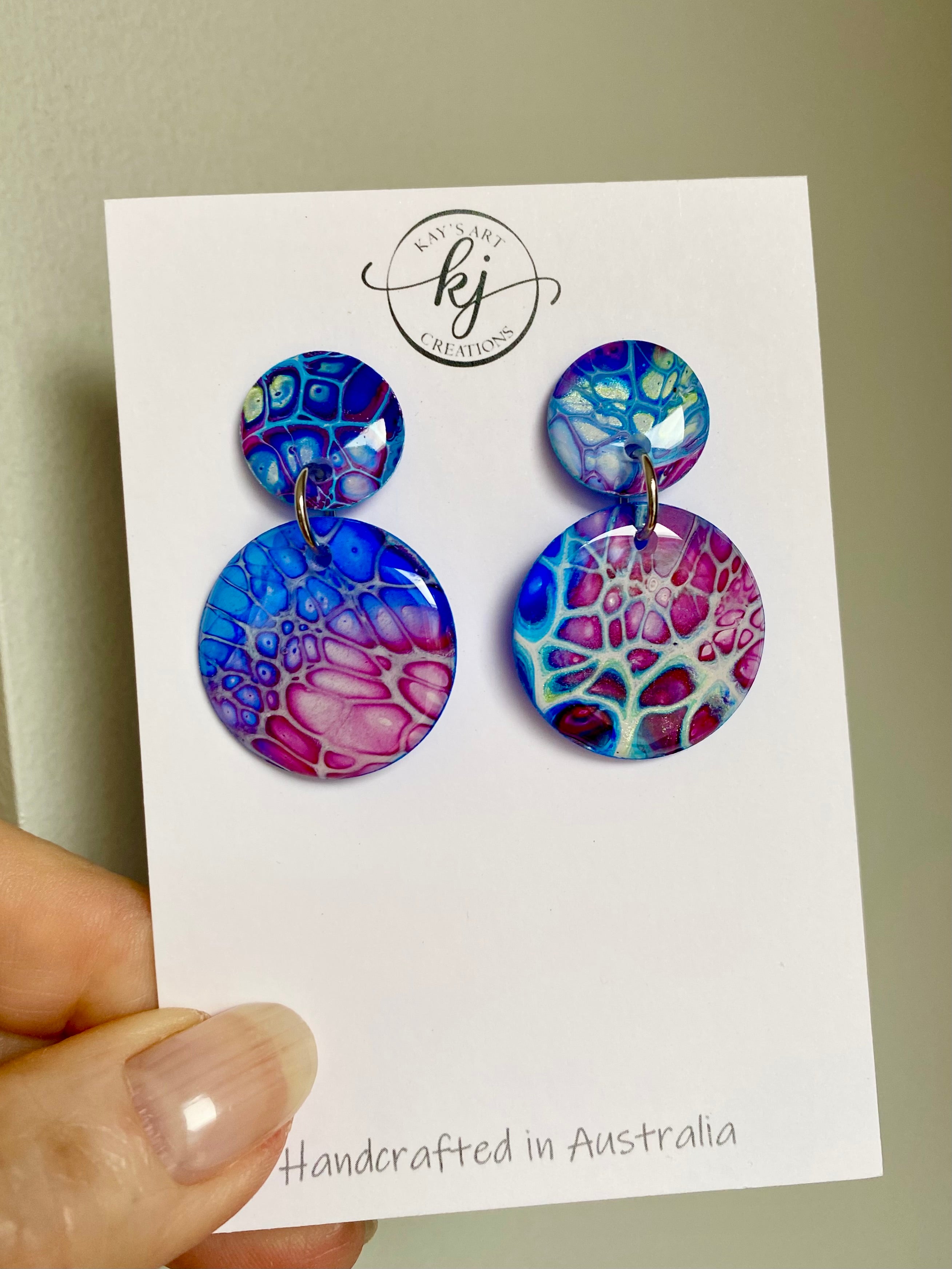 Wearable Art Stud Dangle Earrings