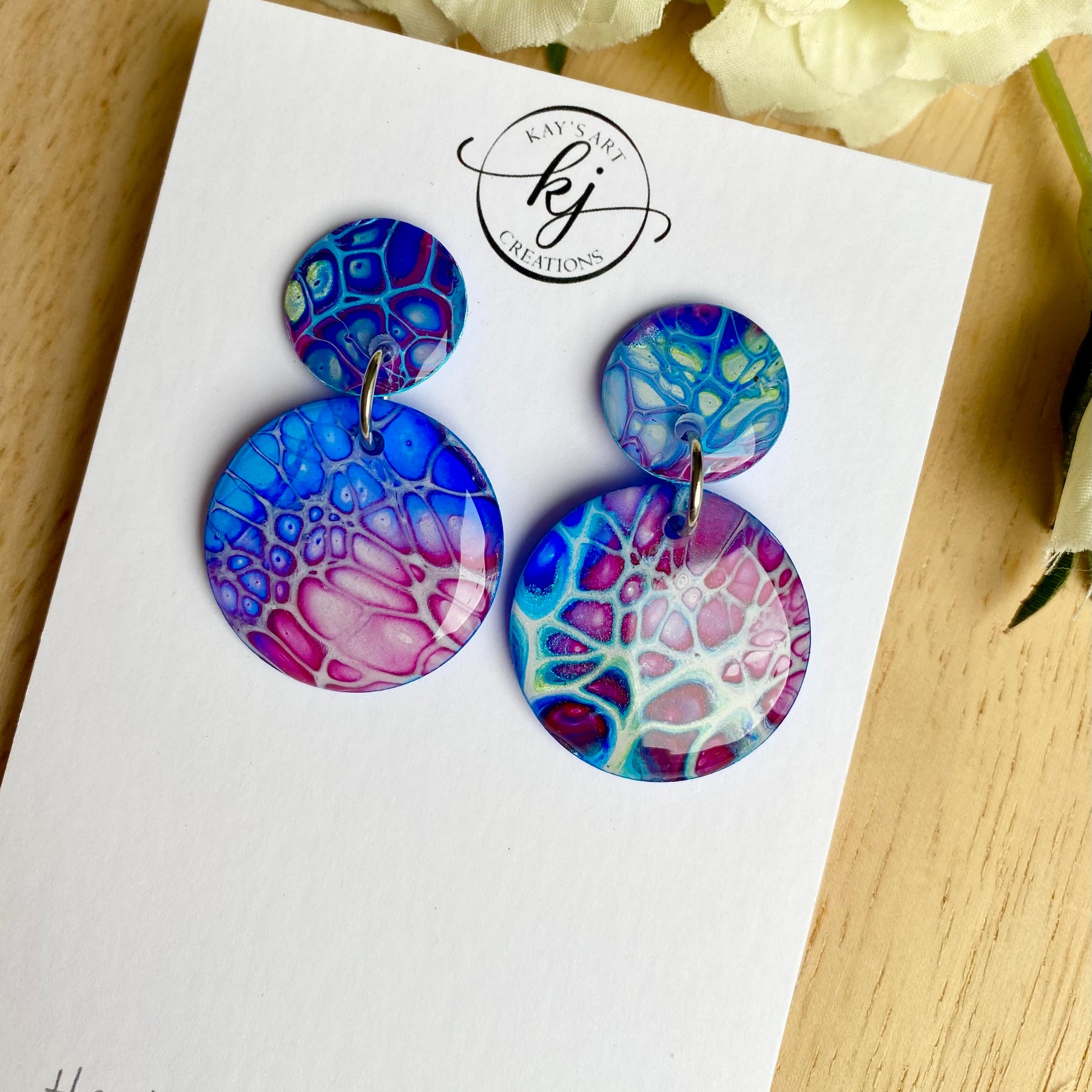 Wearable Art Stud Dangle Earrings