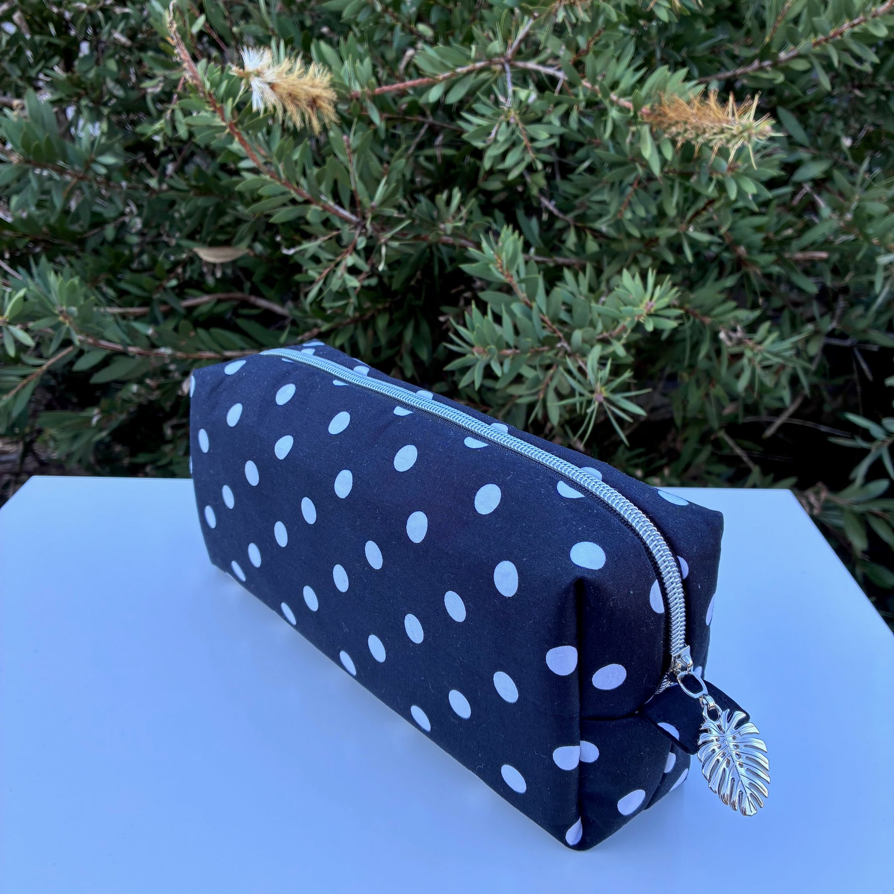 Black and White Spots lined with Wonderbloom (Wonderland Design Co)