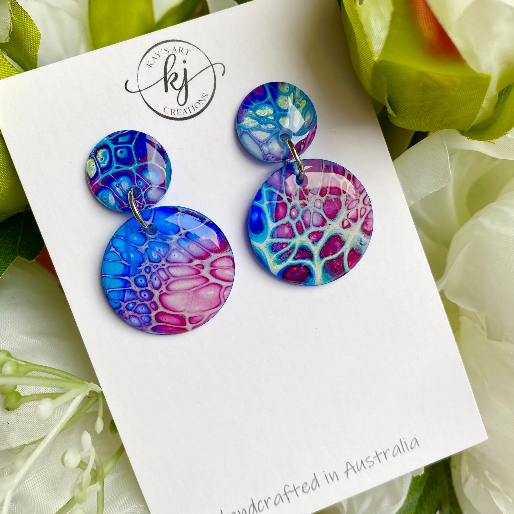 Wearable Art Stud Dangle Earrings