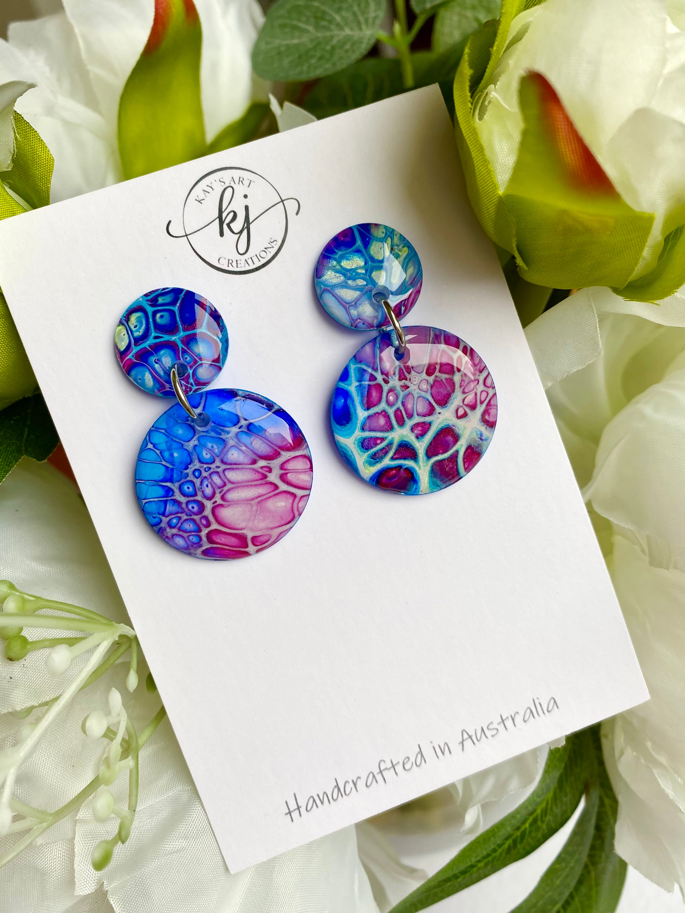 Wearable Art Stud Dangle Earrings