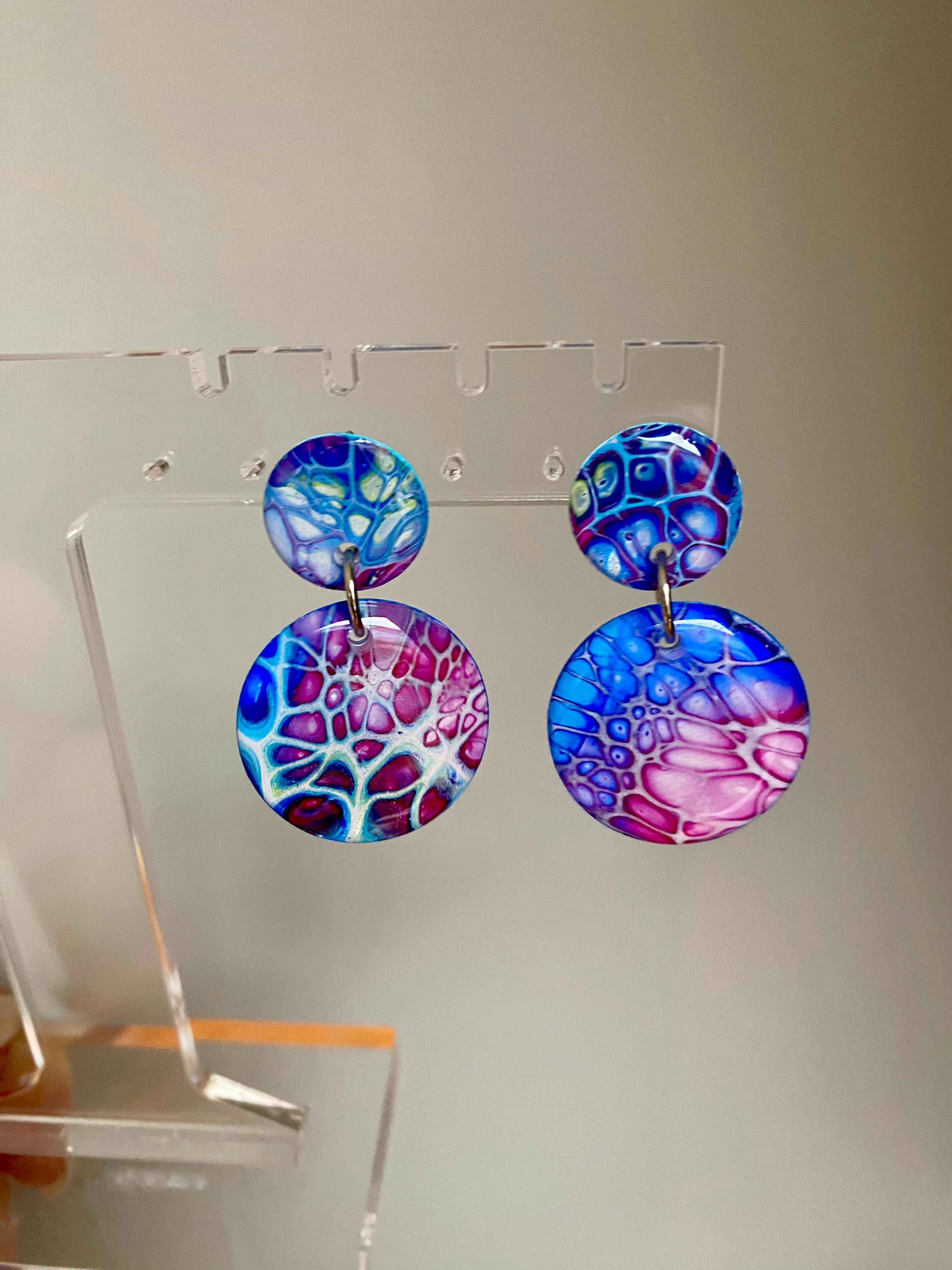 Wearable Art Stud Dangle Earrings