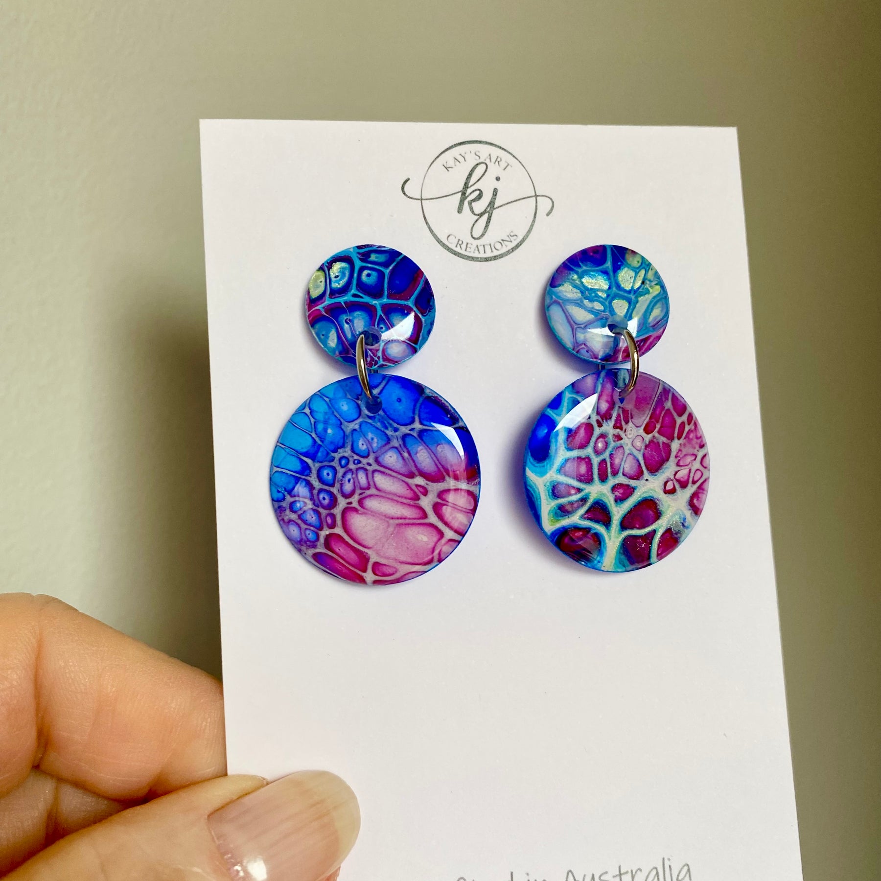 Wearable Art Stud Dangle Earrings