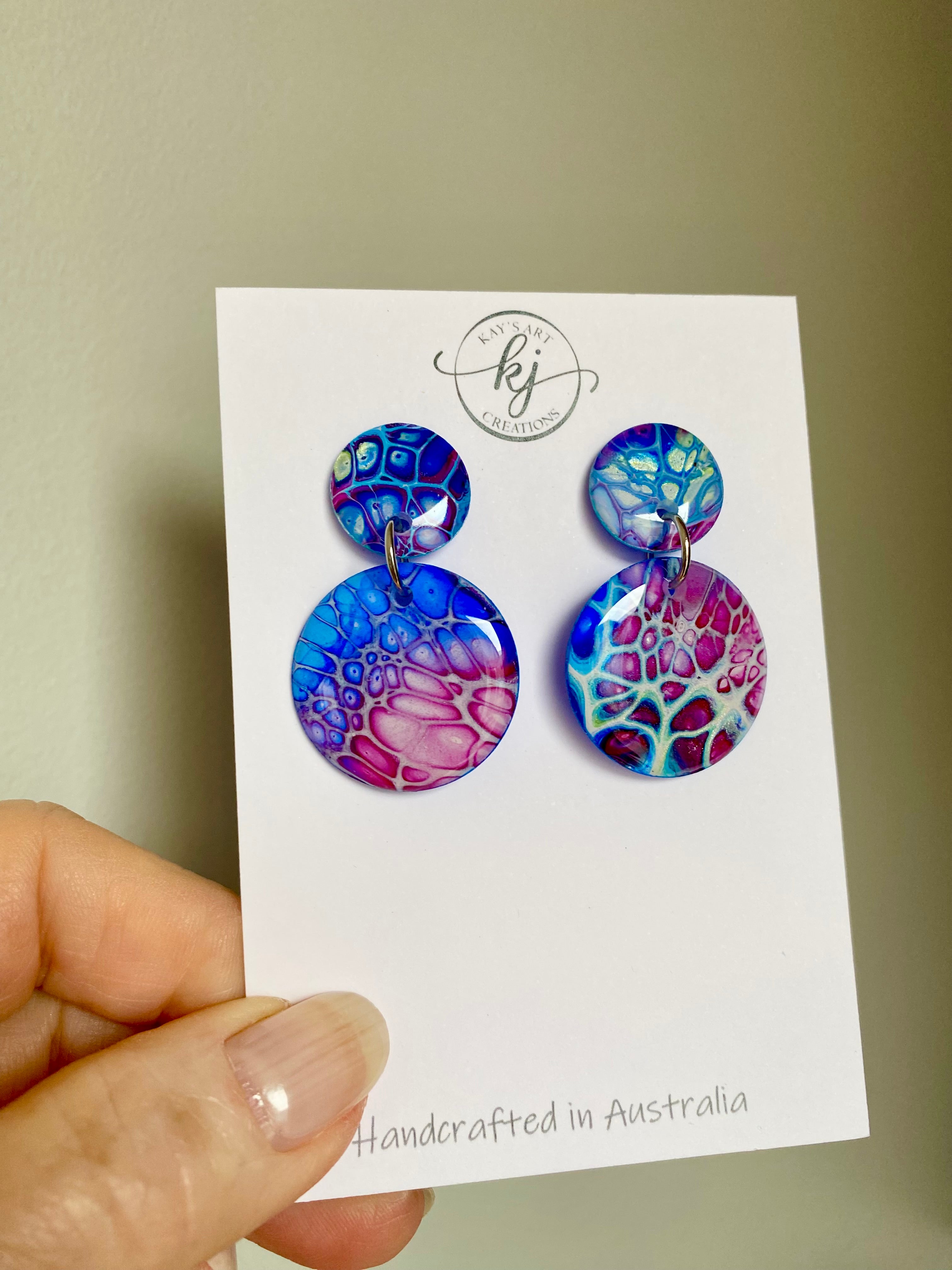 Wearable Art Stud Dangle Earrings