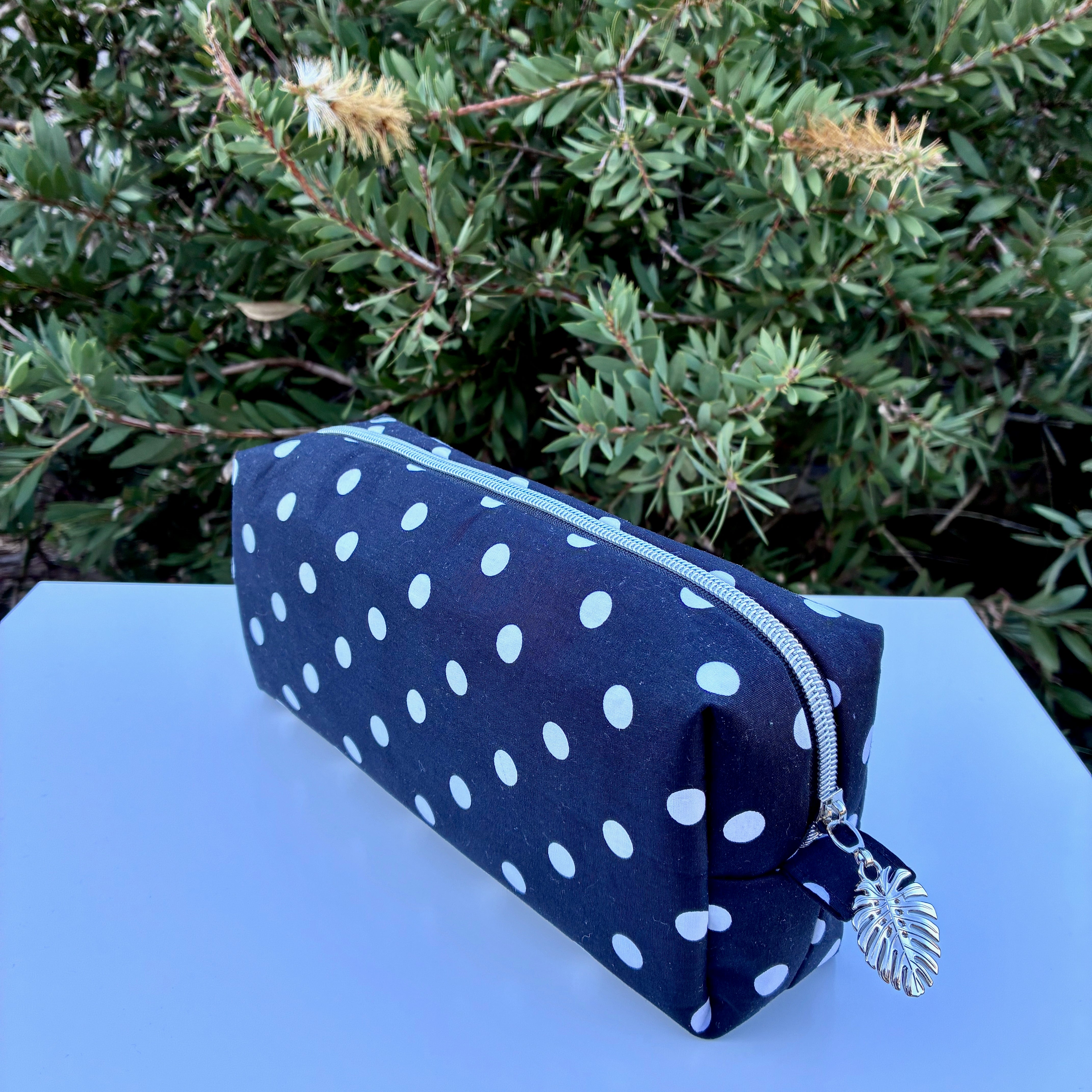 Black and White Spots lined with Wonderbloom (Wonderland Design Co)