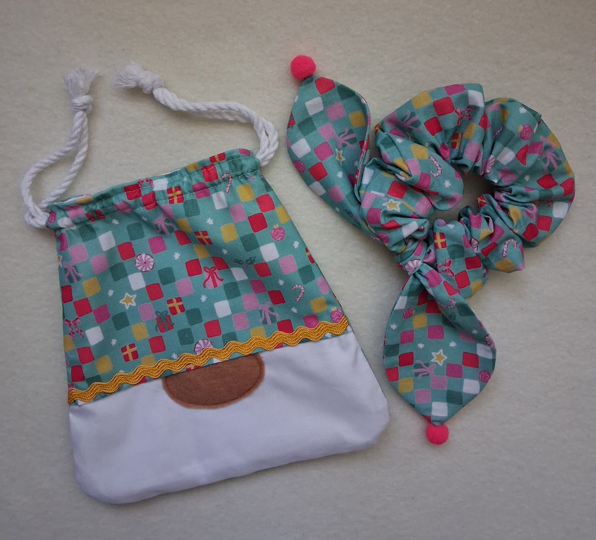 Children's Christmas Gnome Bag & Scrunchie