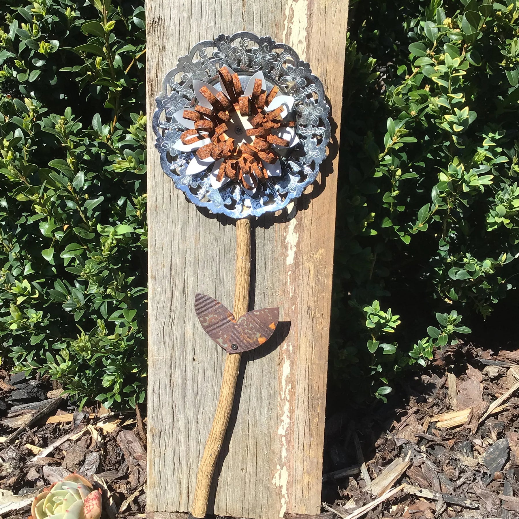 Upcycled Flower 3D Wall Art