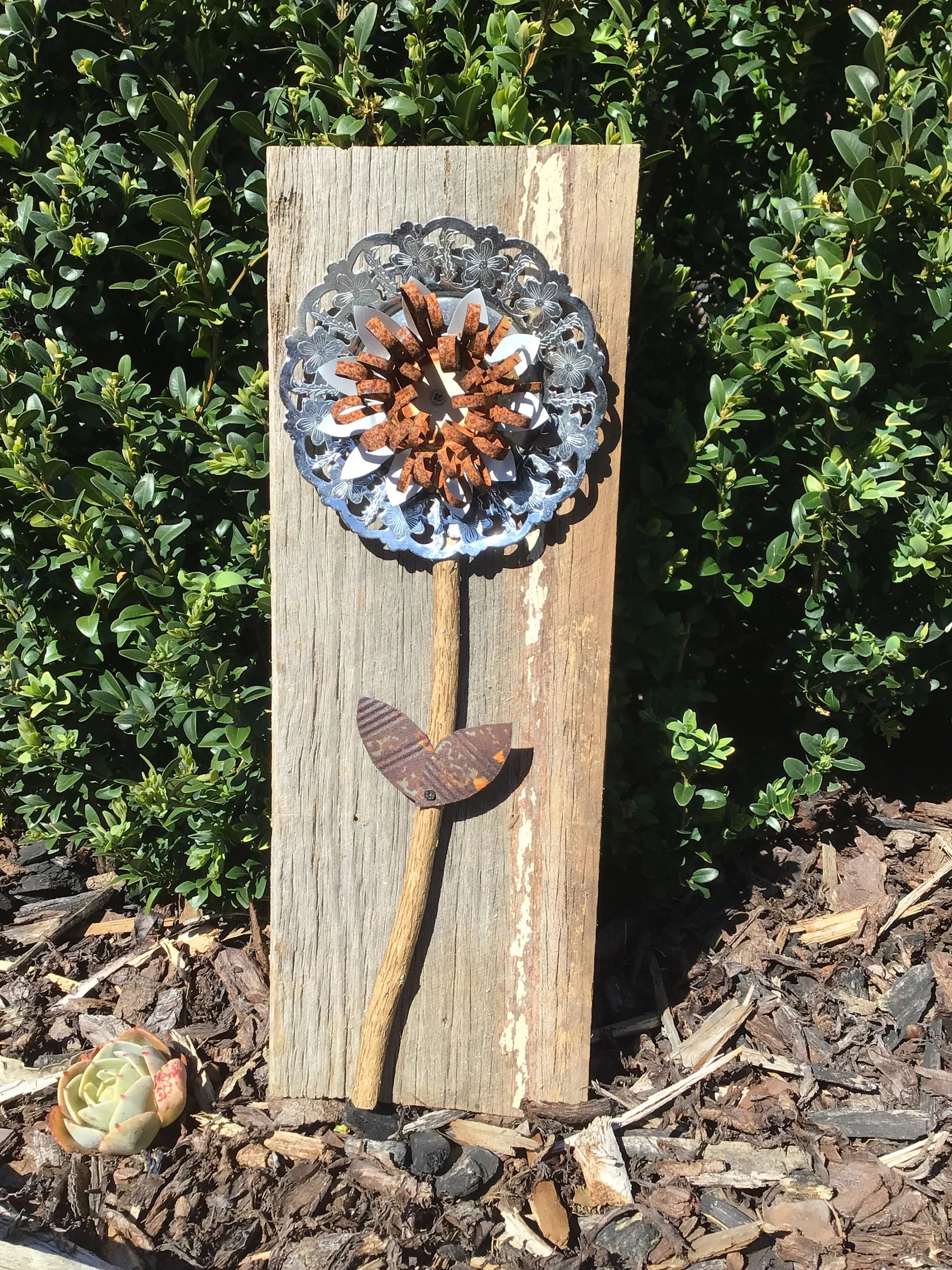 Upcycled Flower 3D Wall Art