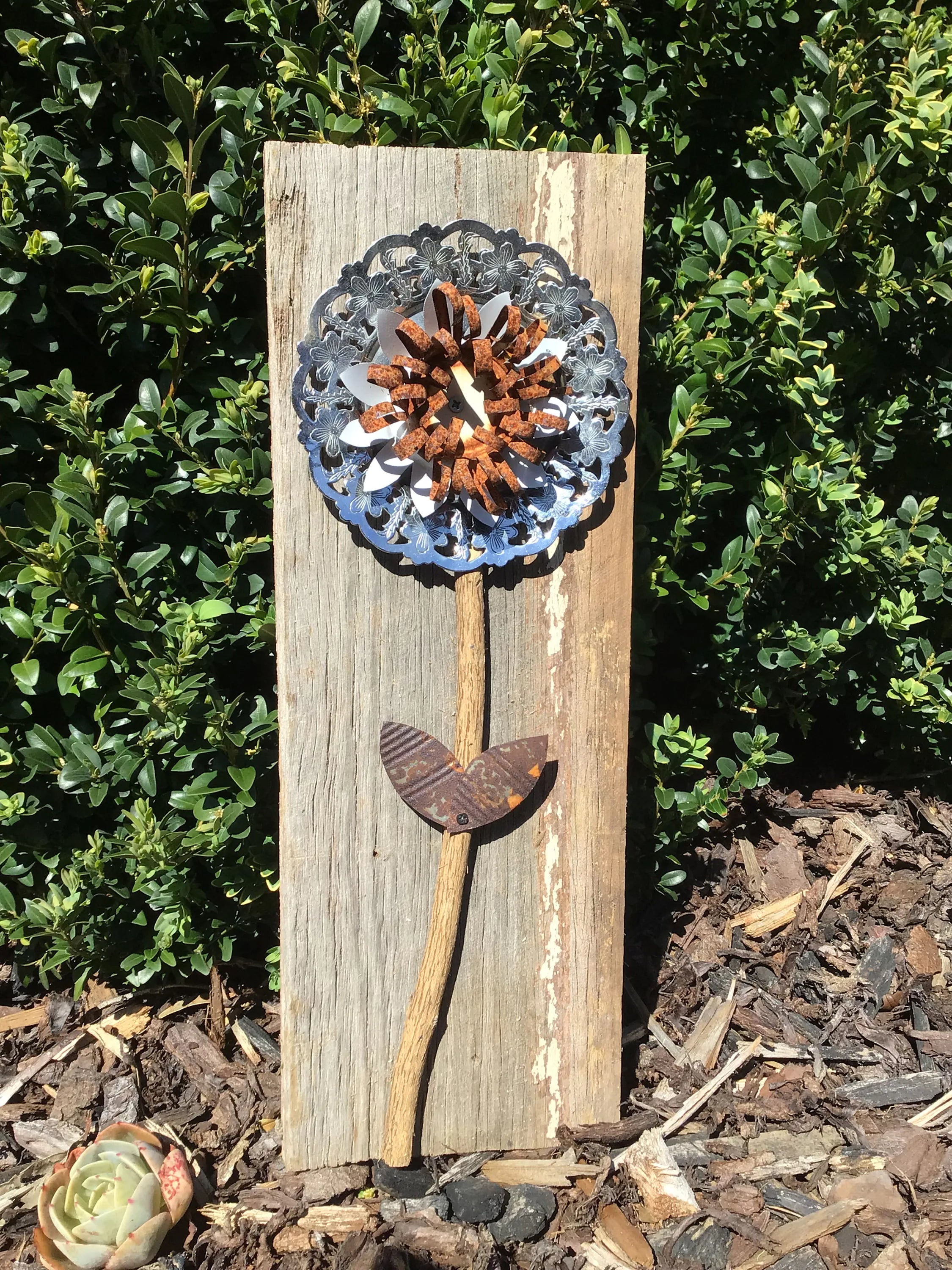 Upcycled Flower 3D Wall Art