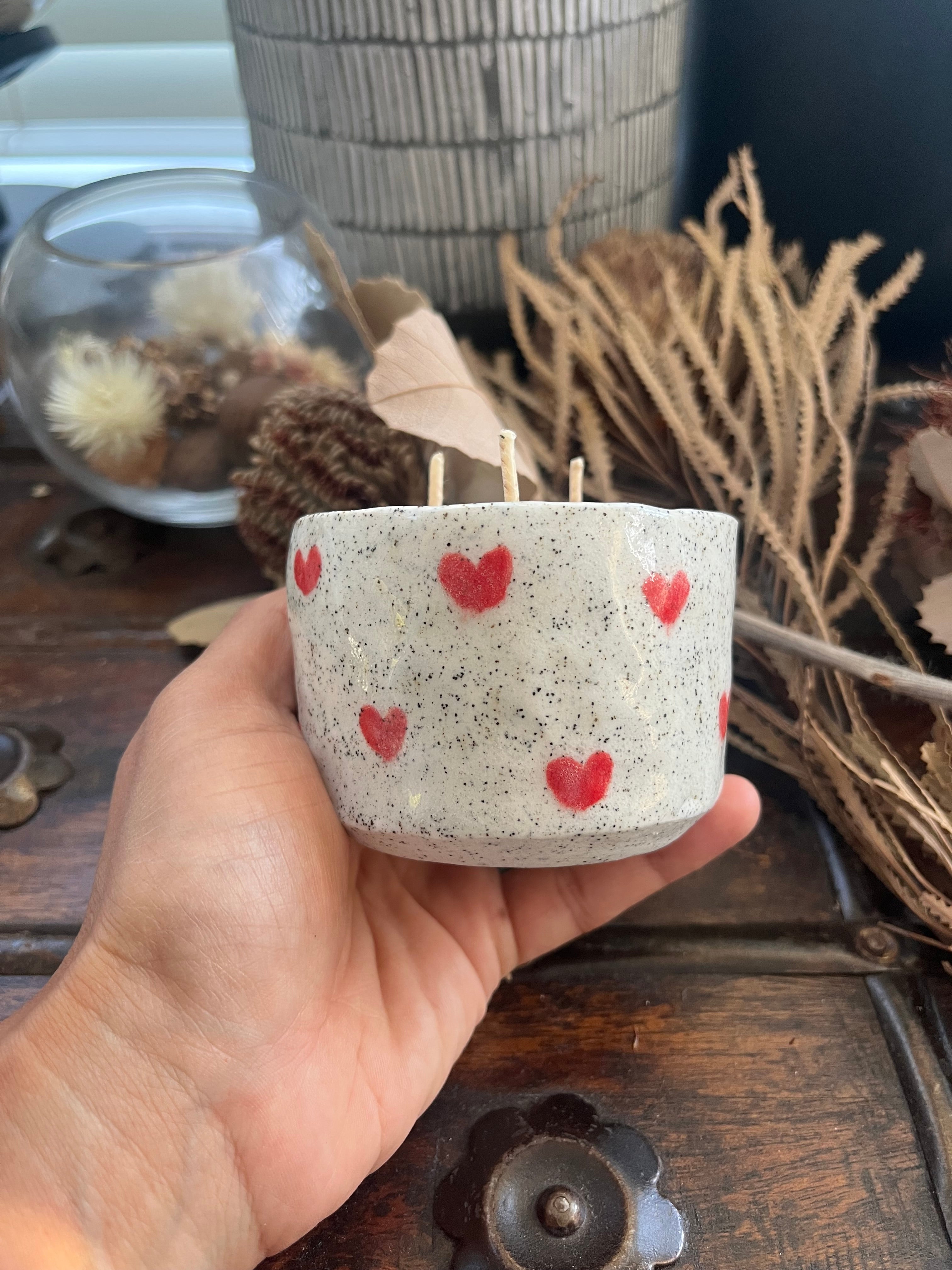 Wabi Sabi Heart Beeswax Candle