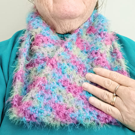 Twisted Fluffy Crochet Mesh Cowls