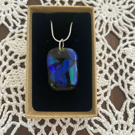 Dichroic glass pendant Green