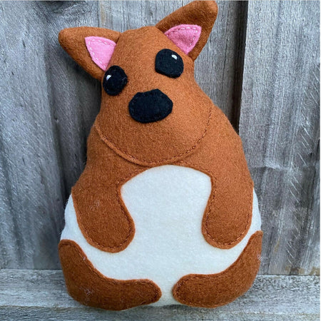 Pademelon soft toy made from felt