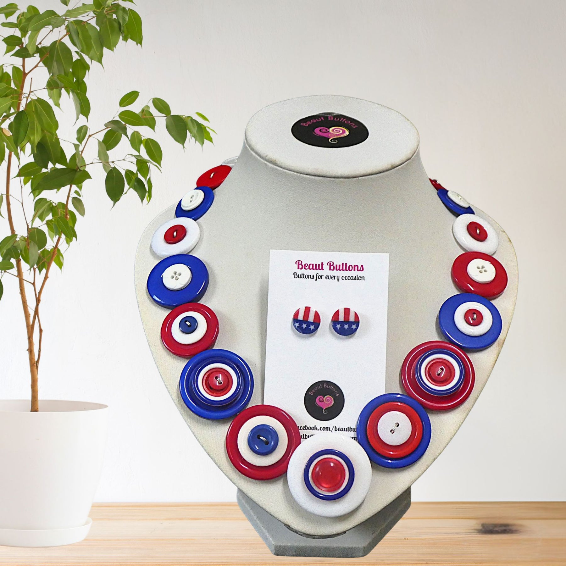 Colourful Button necklace - Viva USA!