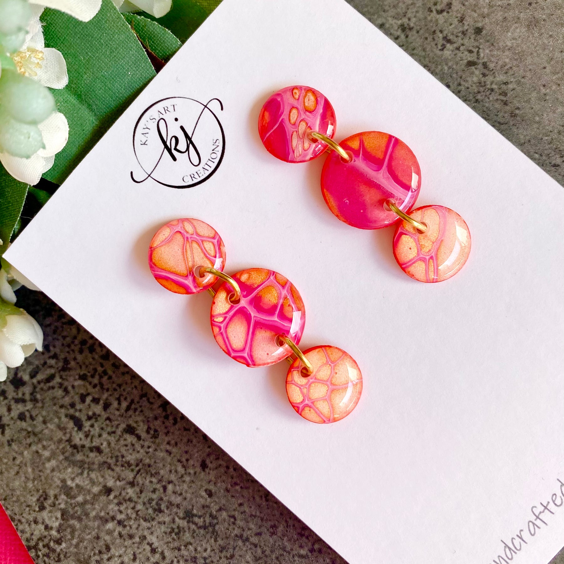 Pretty Pink Artisan Stud Earrings