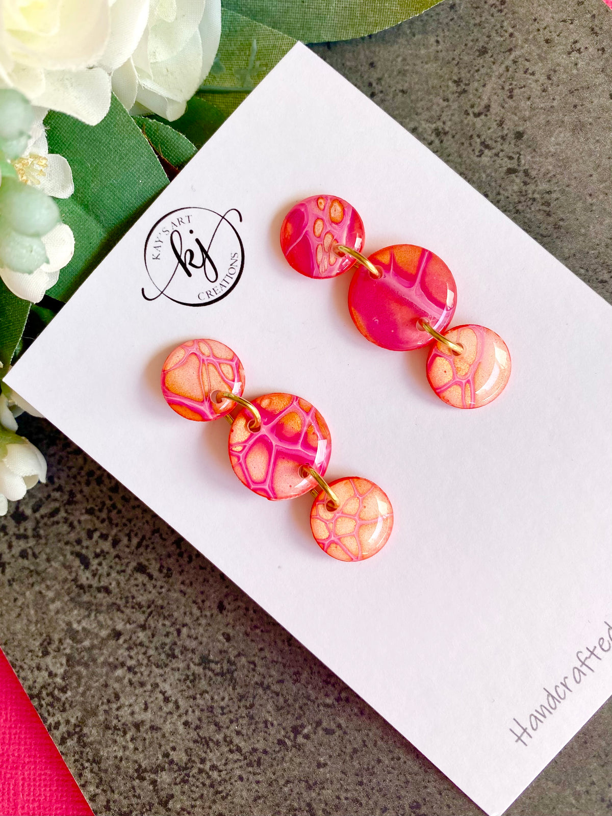 Pretty Pink Artisan Stud Earrings