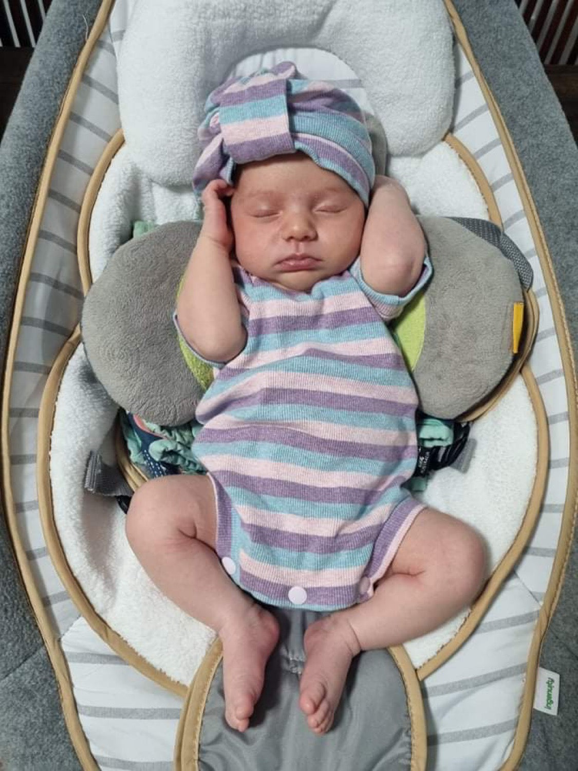 Stripe Rib Knit Newborn Babywear