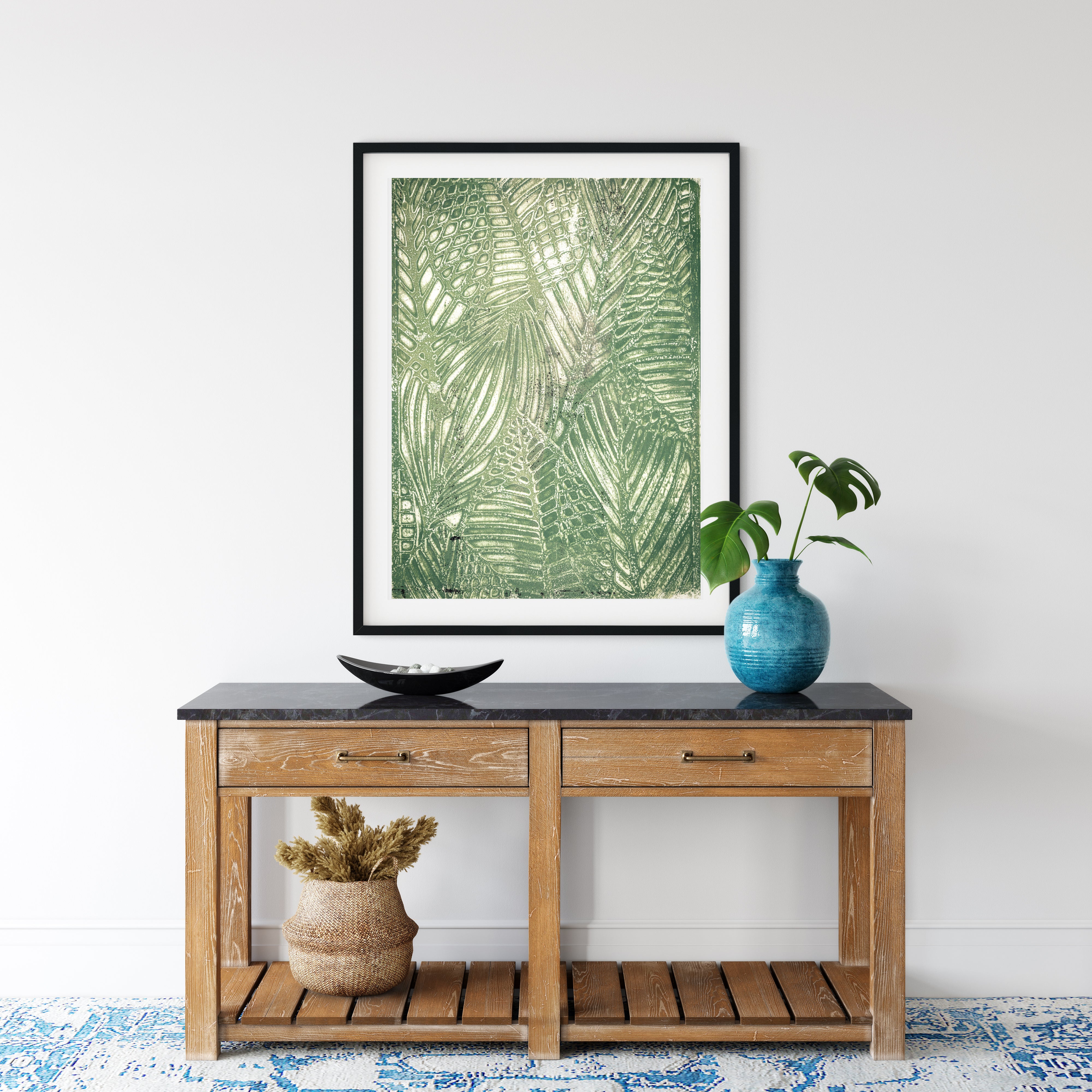 Textured Botanical Abstract Print