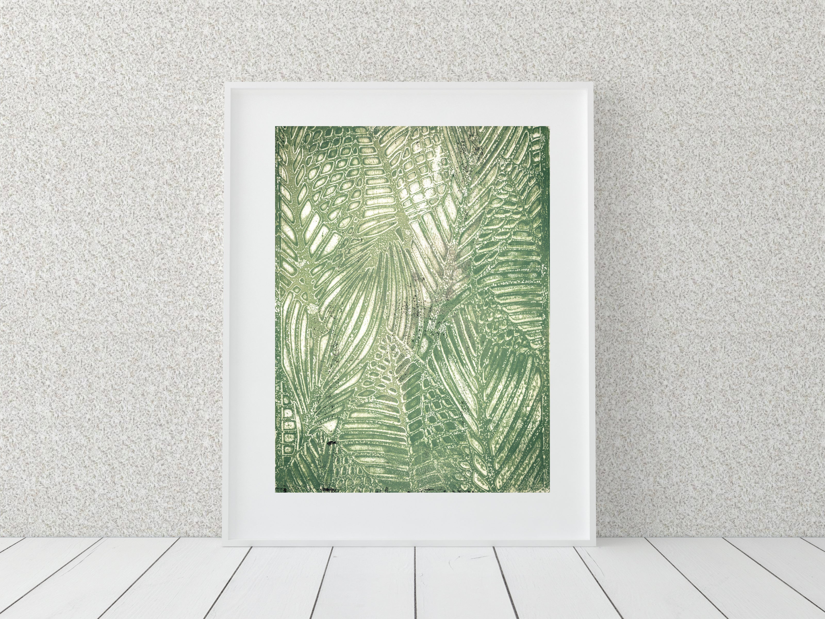 Textured Botanical Abstract Print