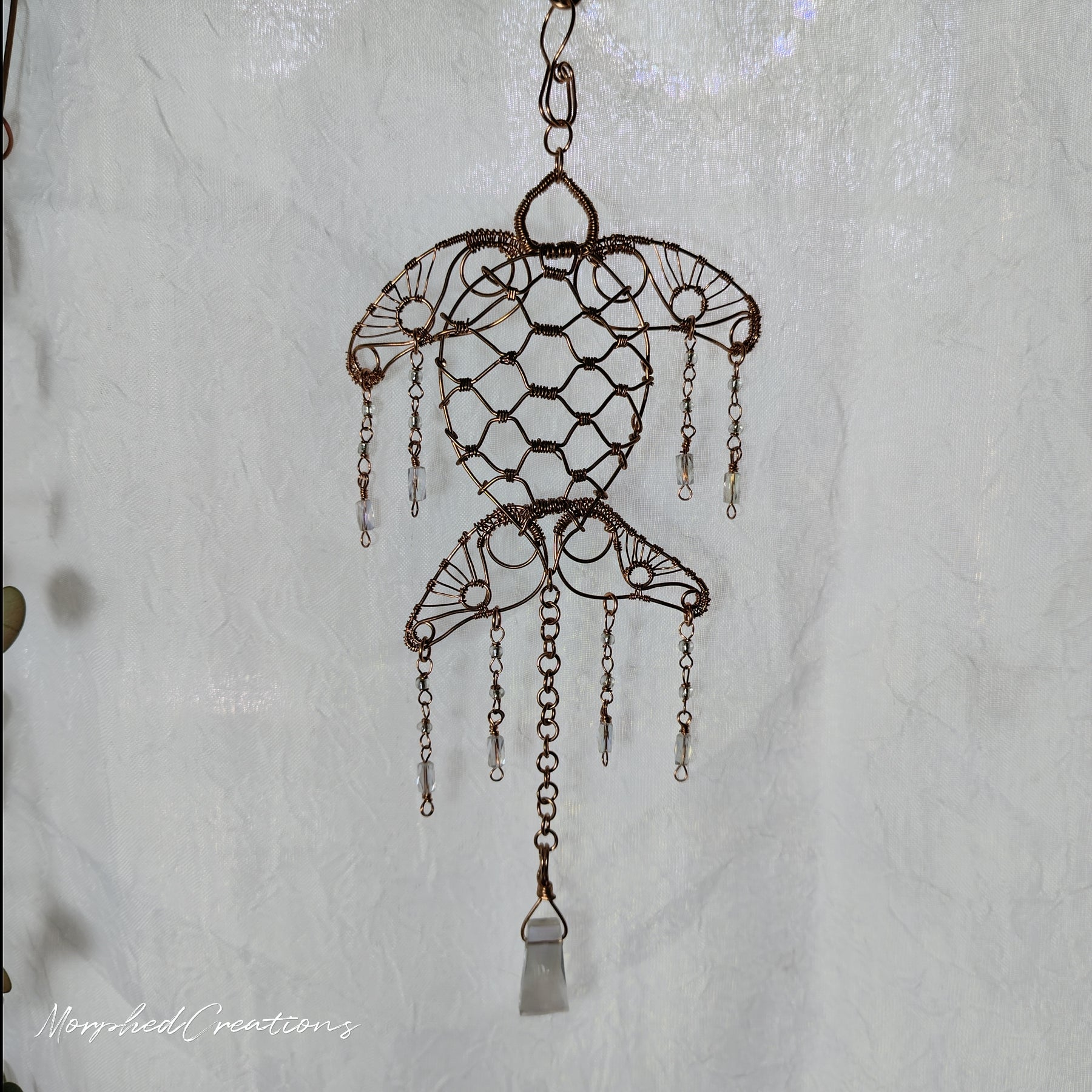Woven Copper Wire Sea Turtle Sun Catcher