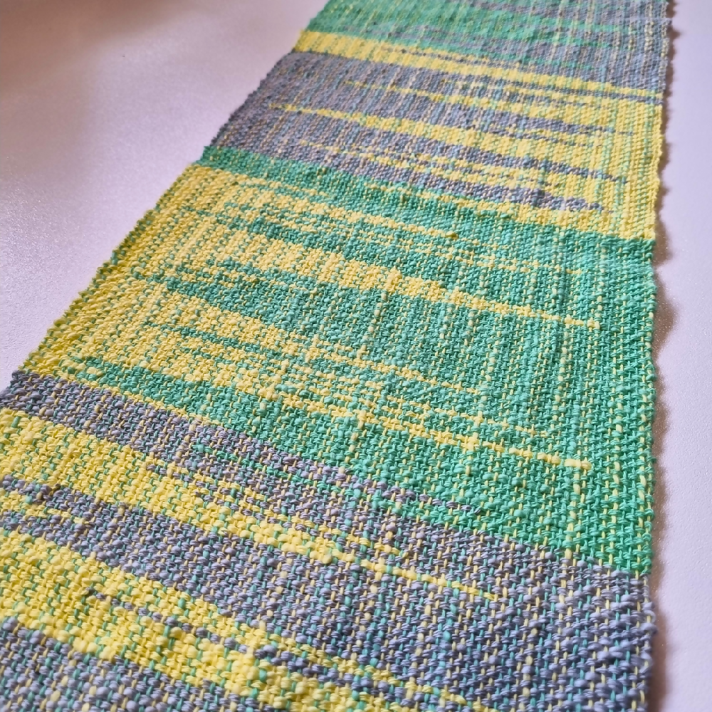 australian-artist-handmade-handwoven-green-yellow-grey-cotton-scarf-3