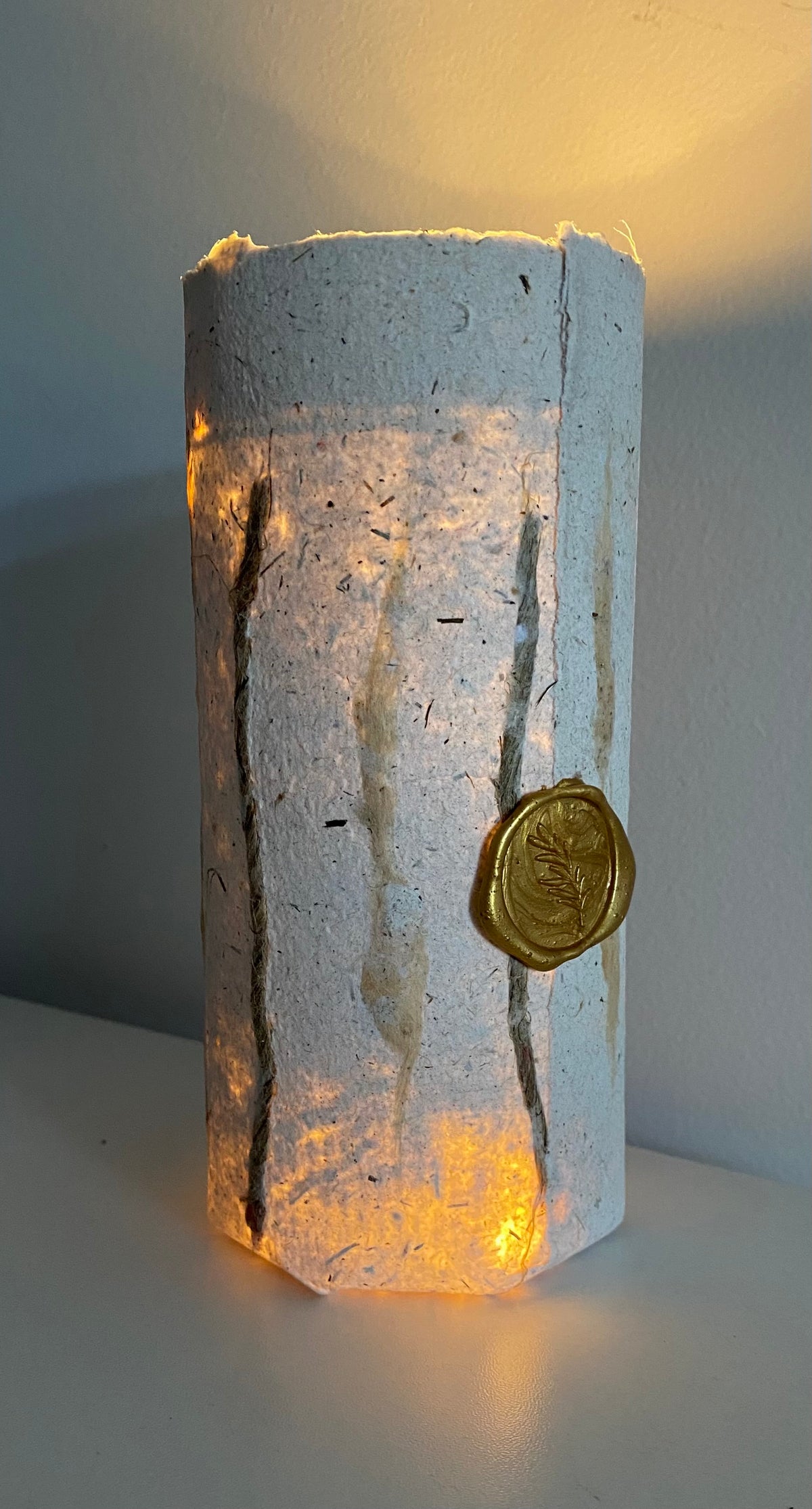Handmade Paper Glass Light - Gift includes 1m fairy lights inside!