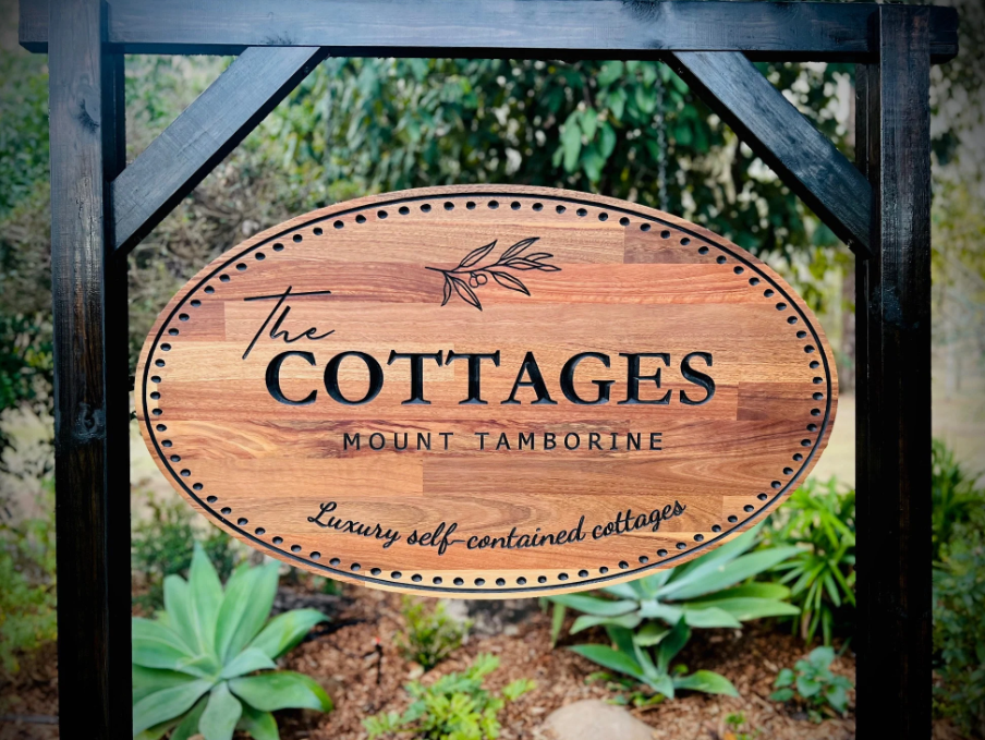 Personalized Solid Wood Cottage Name Sign with Weatherproof & Ready to Hang