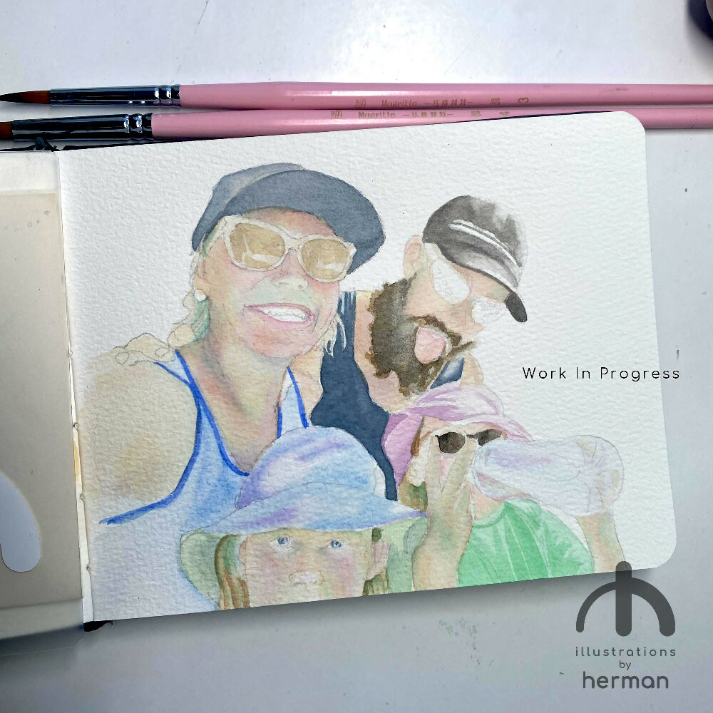 Custom Portrait | Postcard | Watercolour