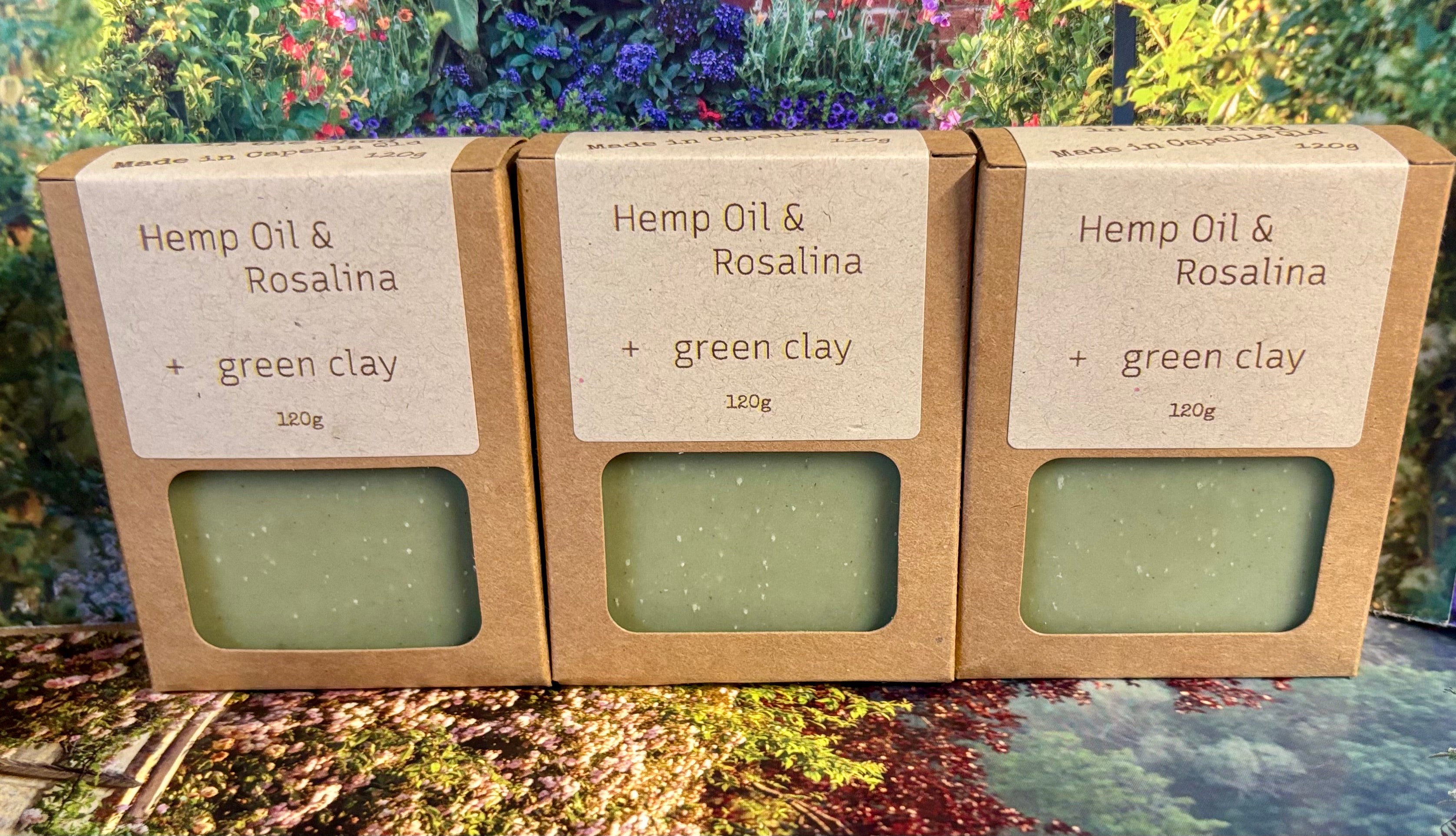 Hemp Oil Soap with Green Clay and Rosalina Essential oil pack of 3