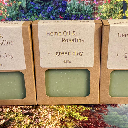 Hemp Oil Soap with Green Clay and Rosalina Essential oil pack of 3