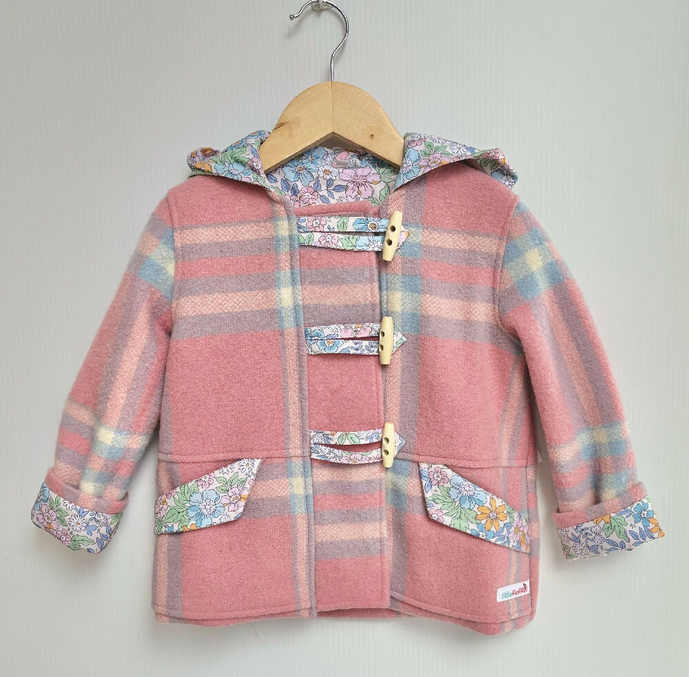 Blanket Duffle Coat with Floral Lining