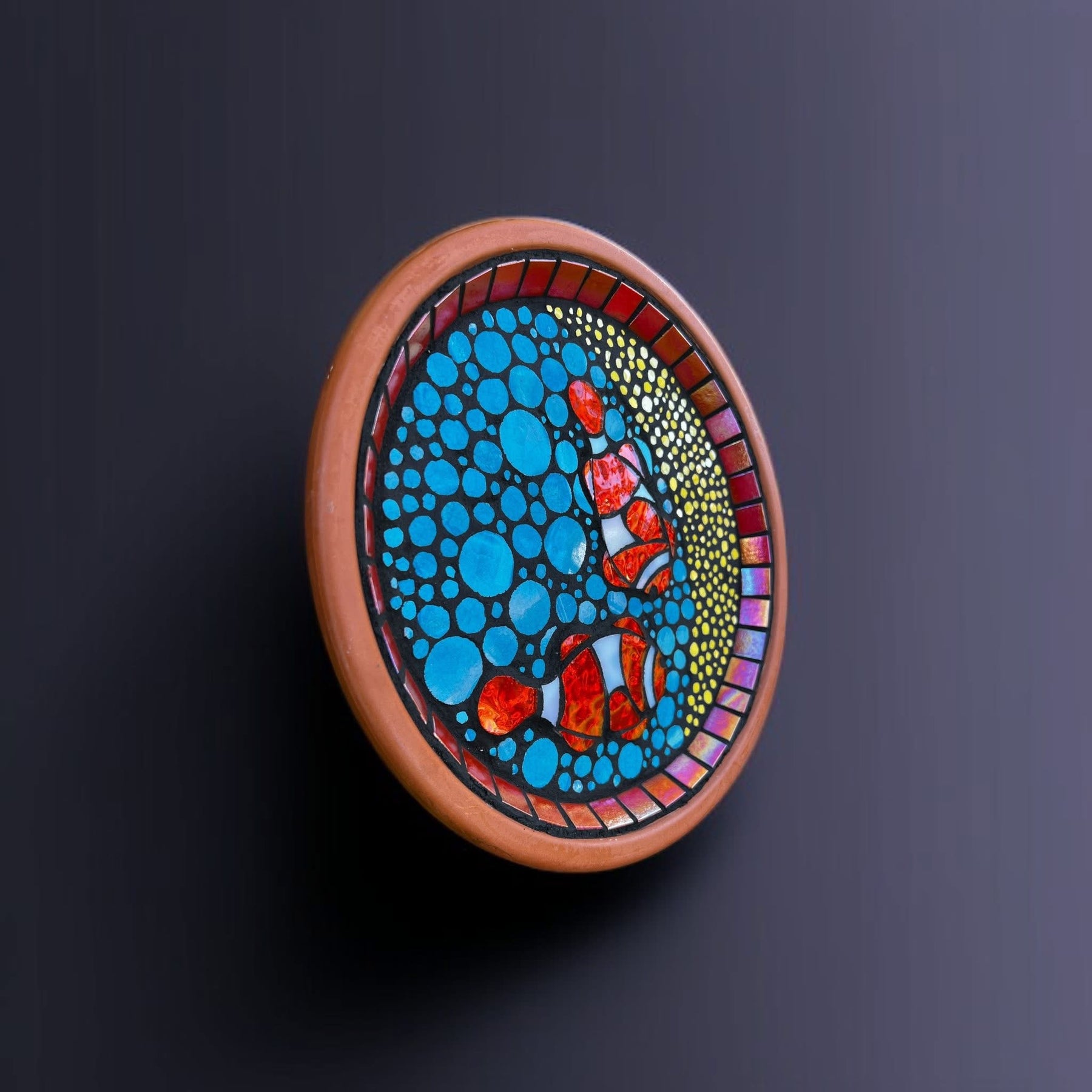 Mosaic Birdbaths. Clownfish.