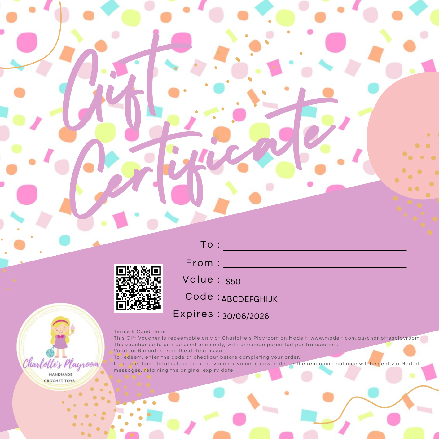 Charlotte’s Playroom | eGift Certificate