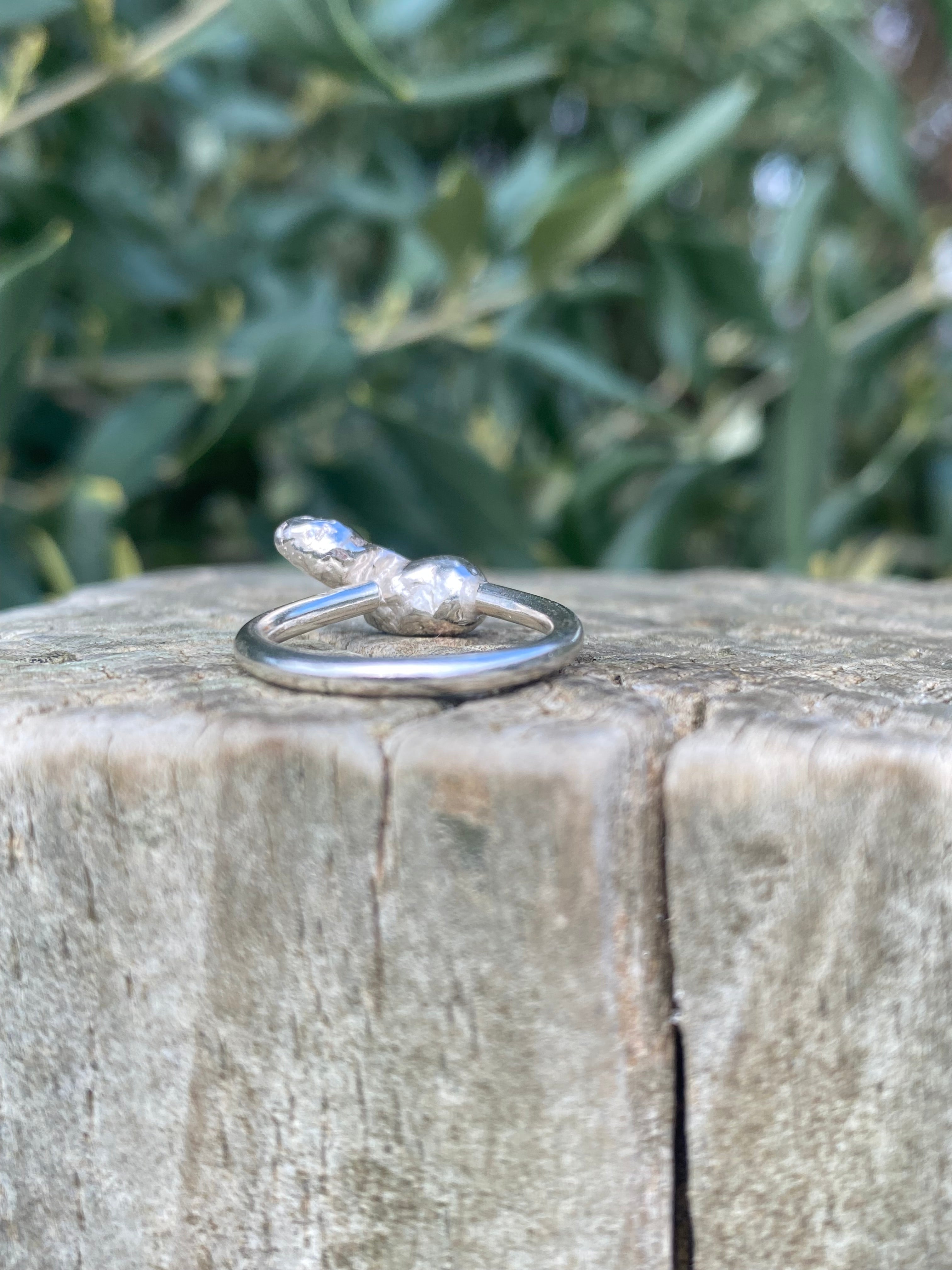 Drift Ring – Water Cast Sterling Silver – Size K