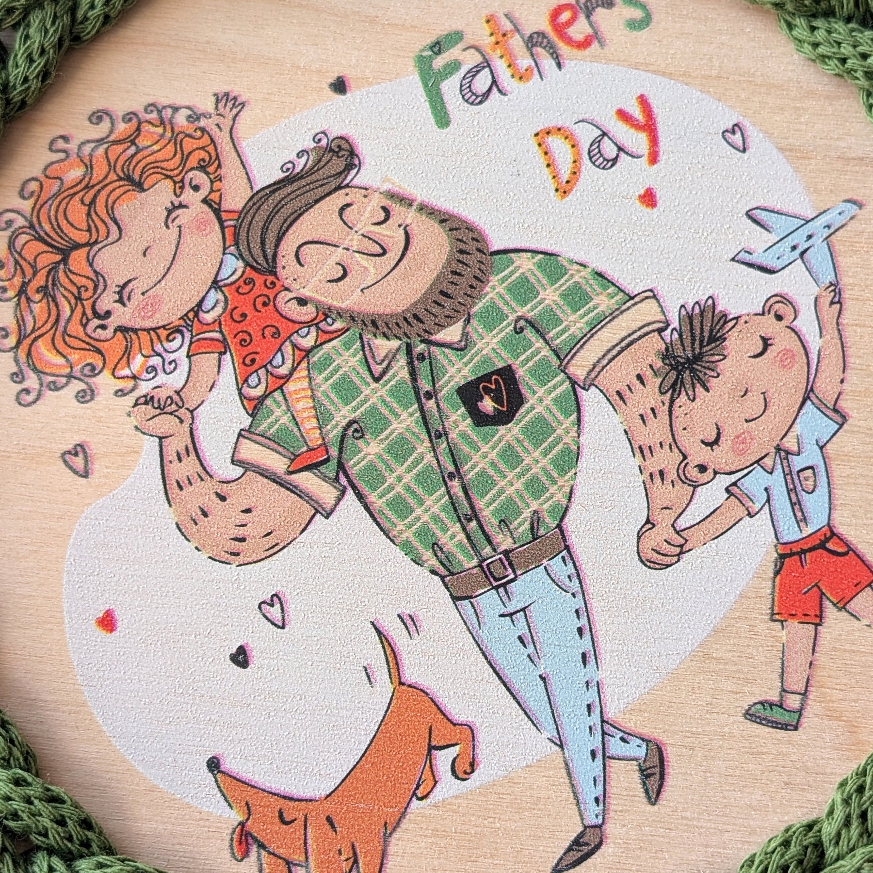 Father's Day Crochet Basket with UV-Printed Lid