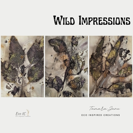 Wild Impressions ~ Set of 3 Original Botanical Artworks  - Eco Print & Watercolour