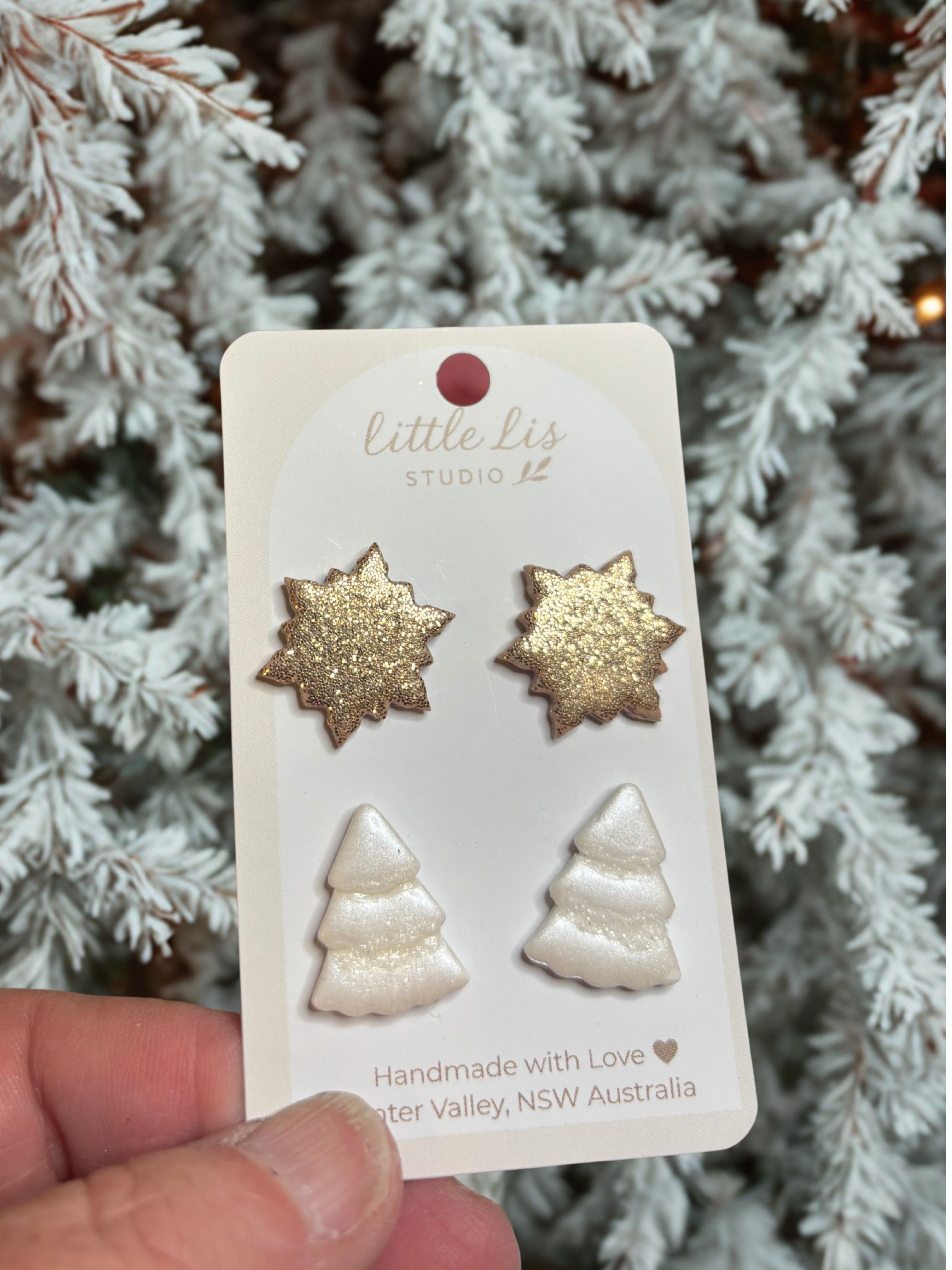 Christmas Earrings - Polymer Clay (Fee Shipping)
