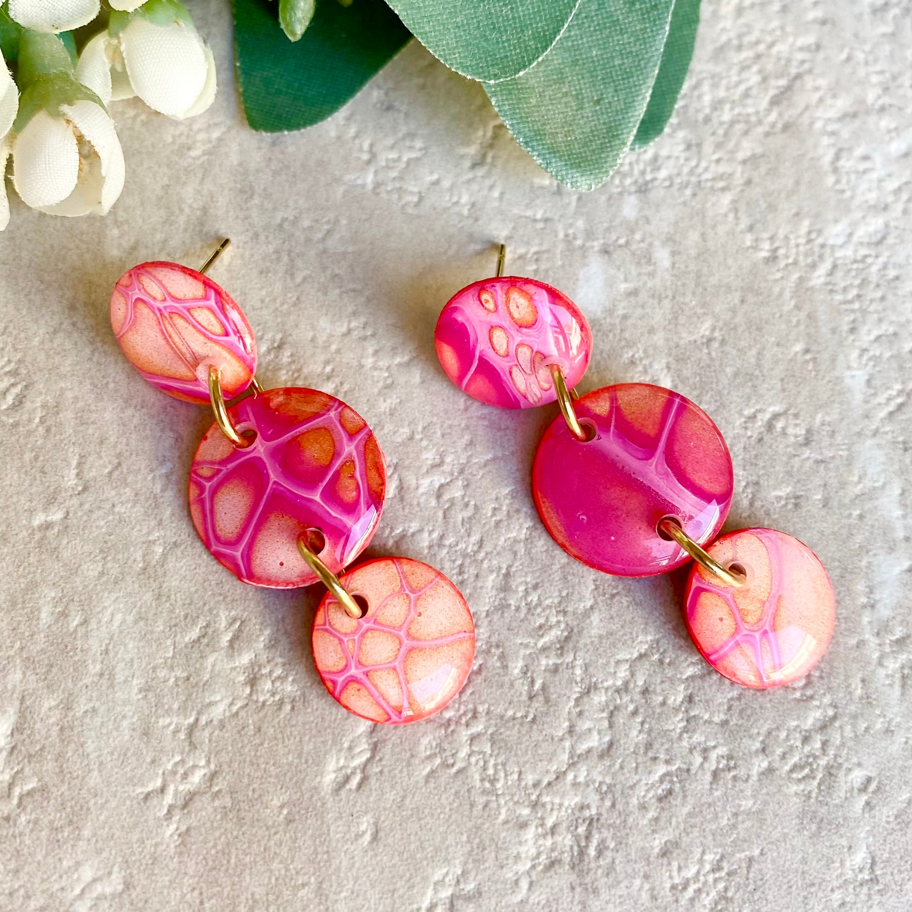 Pretty Pink Artisan Stud Earrings